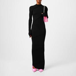 Balenciaga Spiral Ribbed Maxi Dress