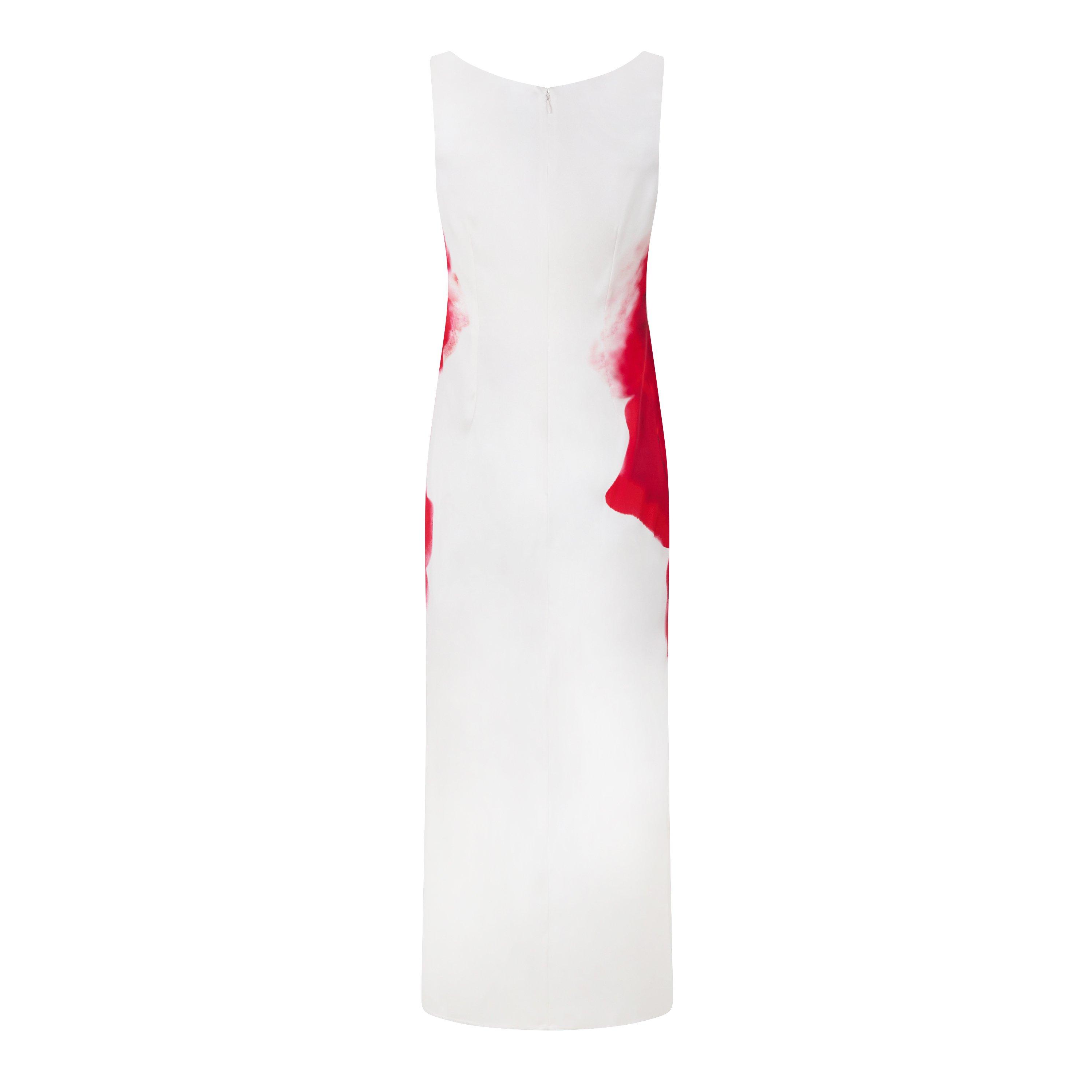 White - Alexander McQueen - Bleeding Rose Pencil Dress - 6