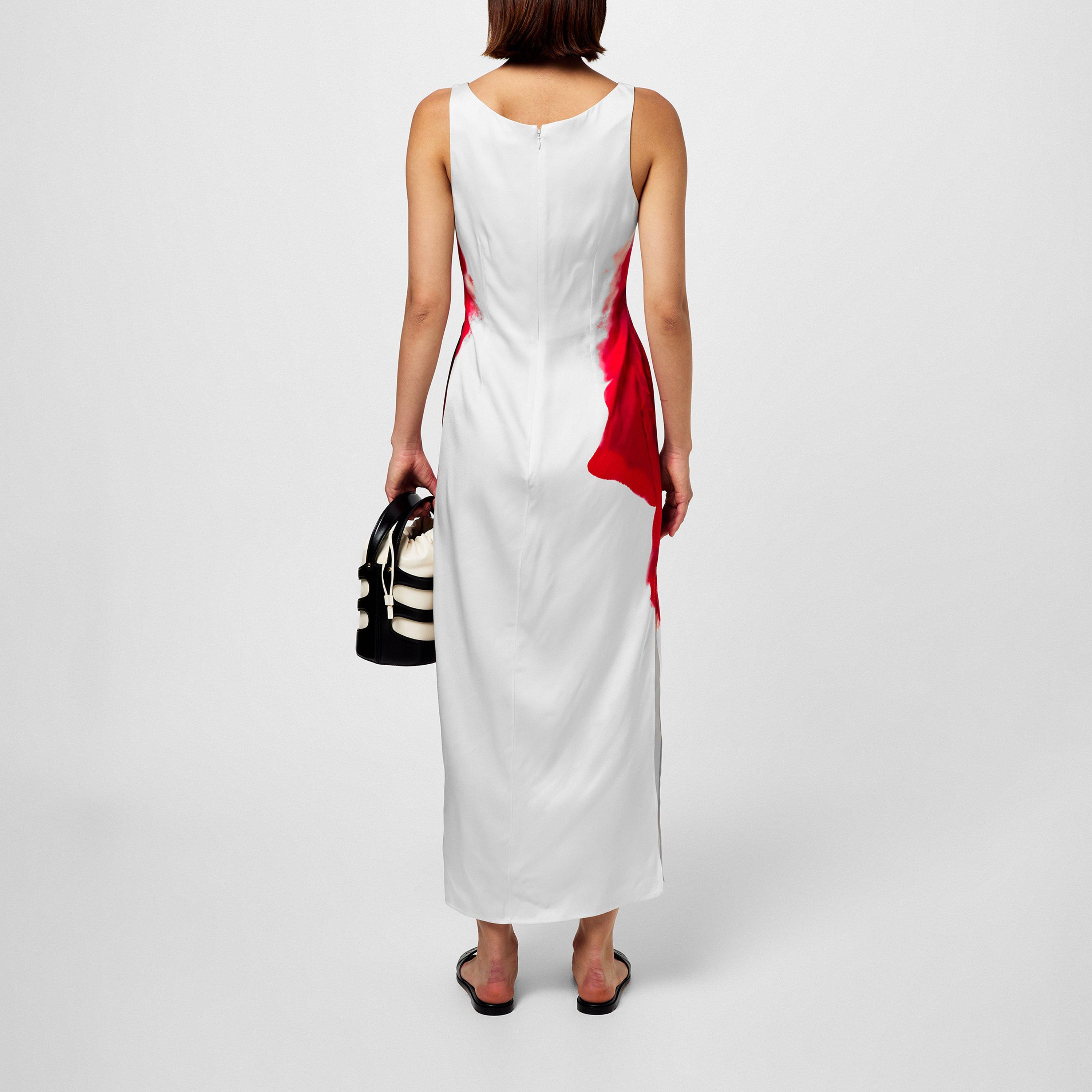 White - Alexander McQueen - Bleeding Rose Pencil Dress - 3