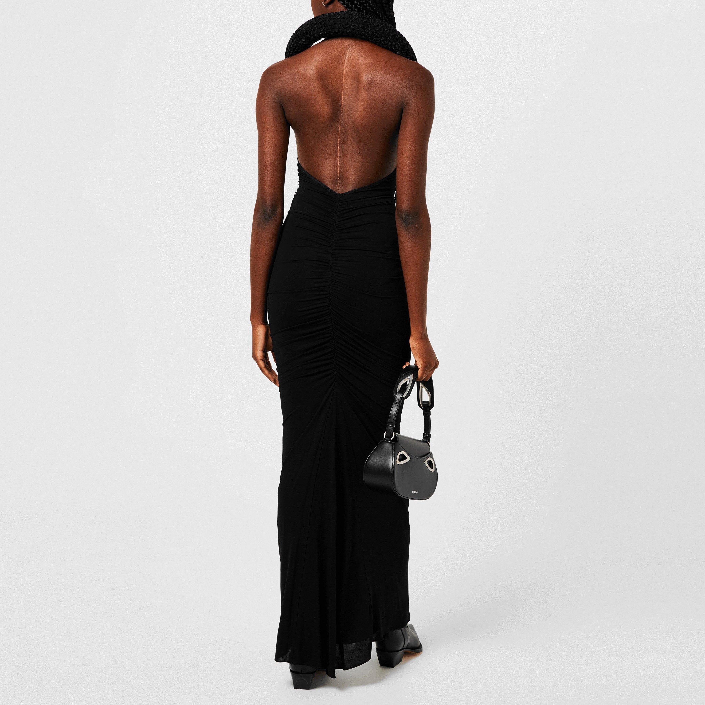 Black - Off White - Women's VI Tube Viscose Sleeveless Maxi Dress - 4