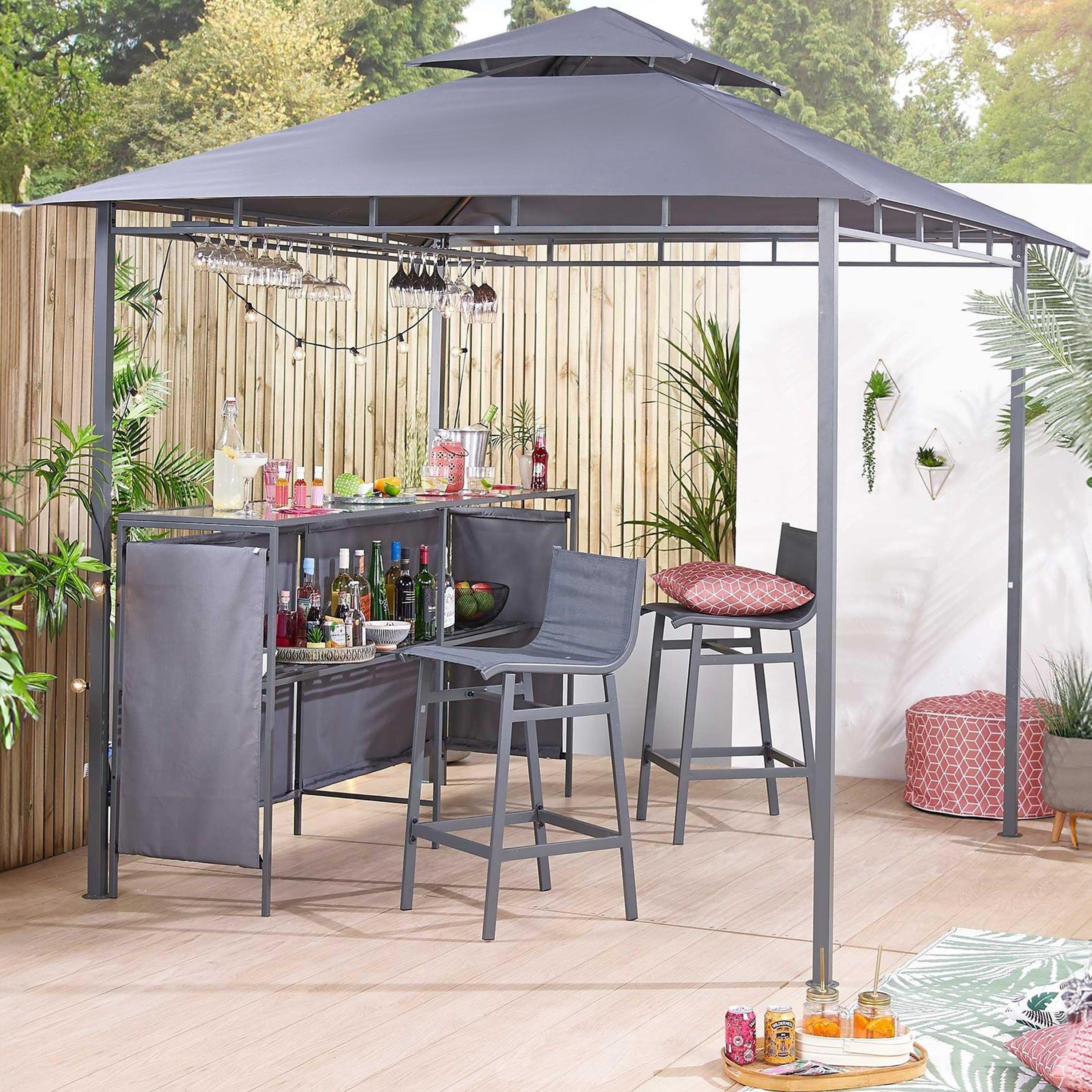 Grey - Linea - Amsterdam Gazebo and Bar Set - 2