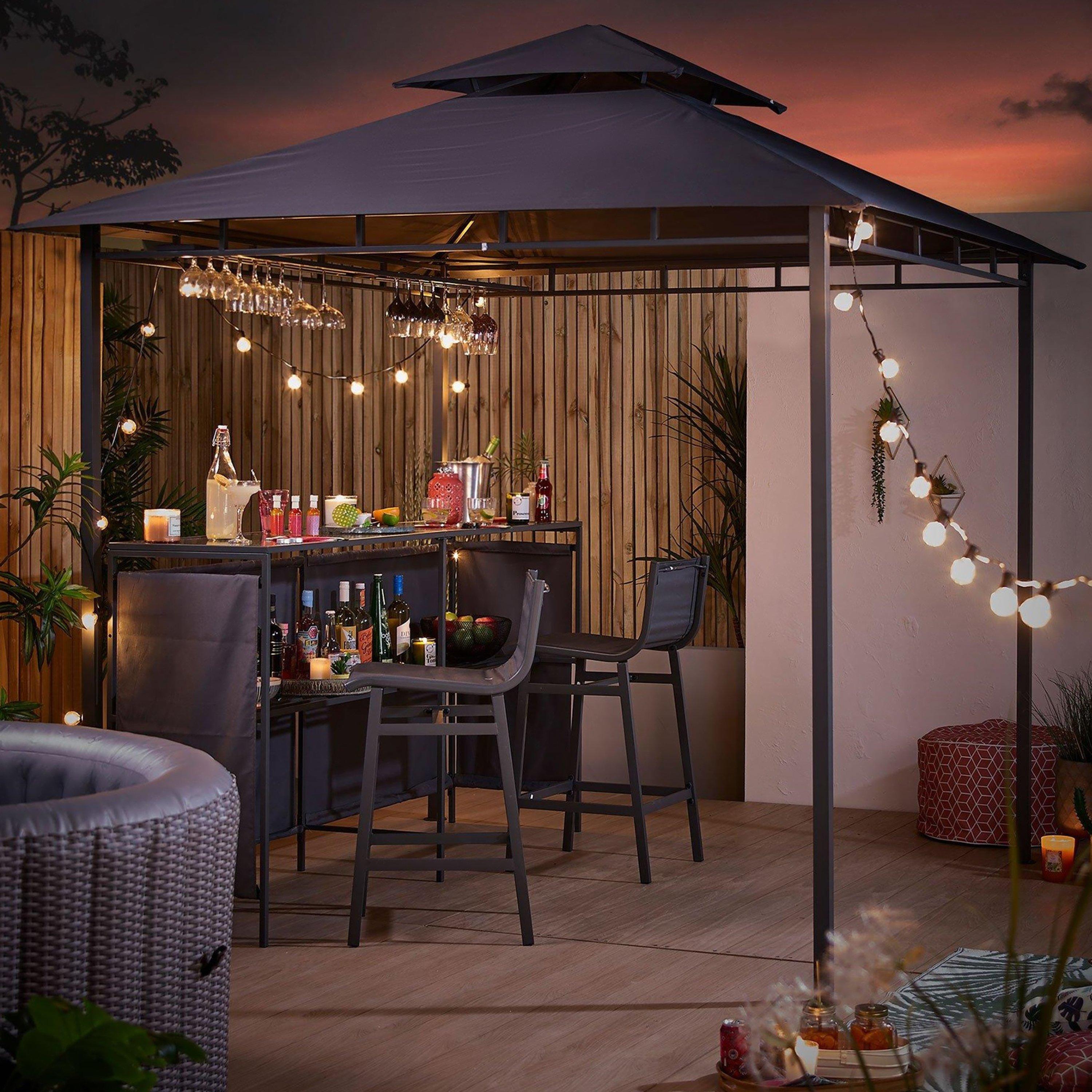 Grey - Linea - Amsterdam Gazebo and Bar Set - 5