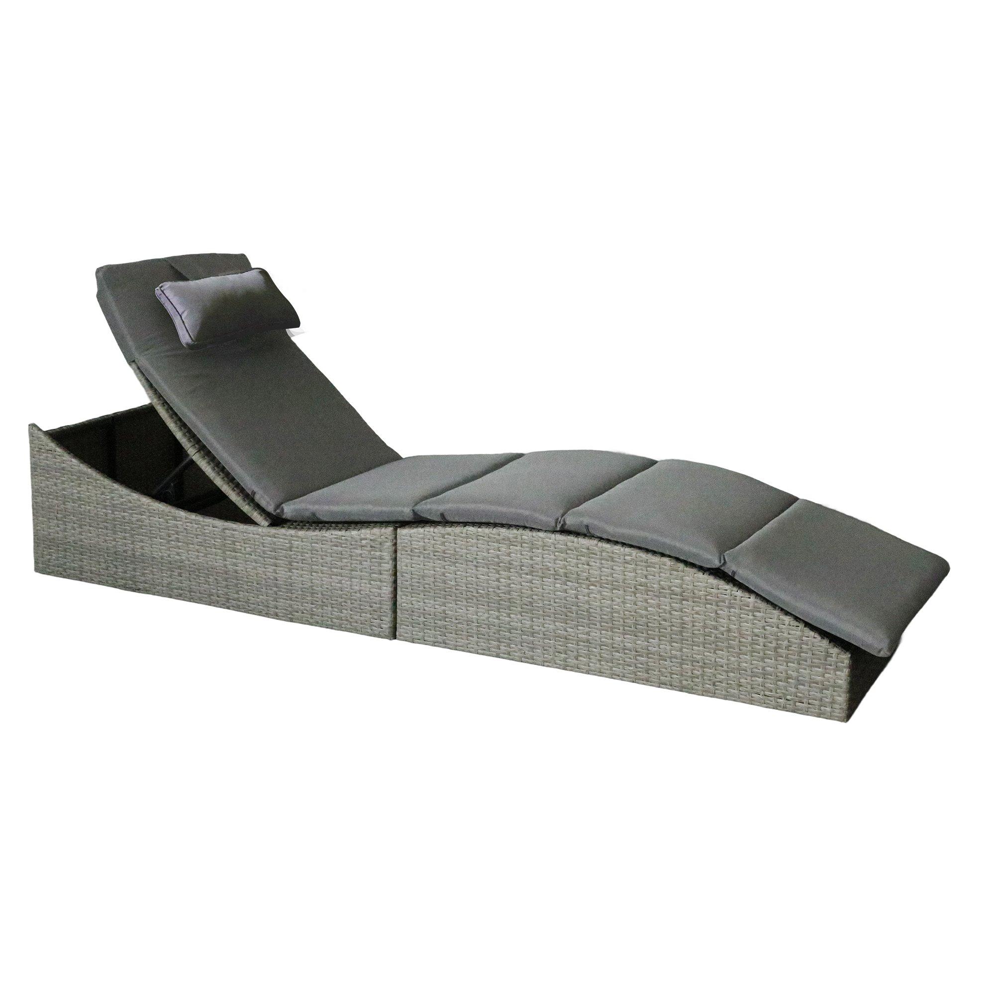 Multi - Linea - Lanai Folding Rattan Lounger - 2