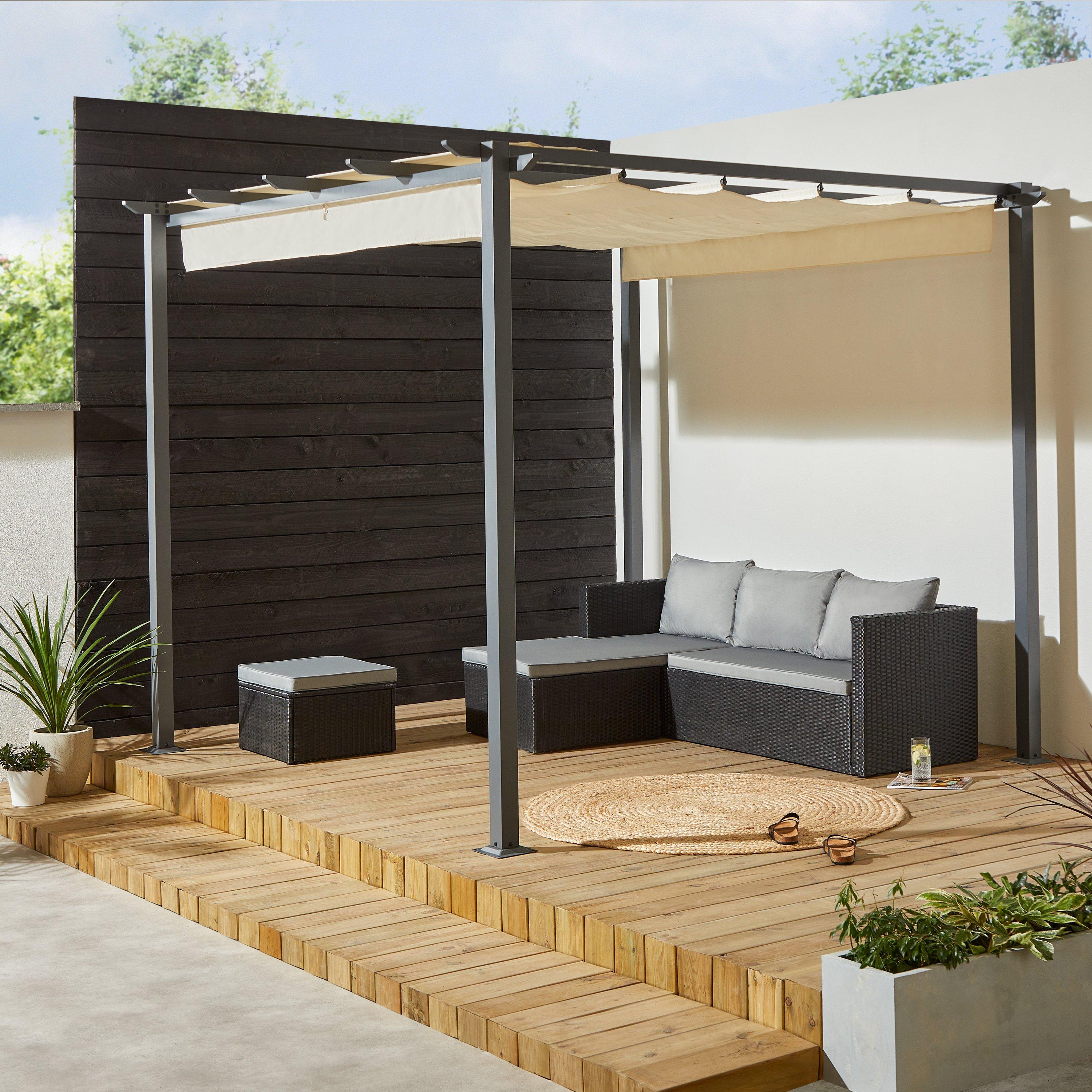 Anthracite - Linea - Dublin 3 x 3m Pergola - 3