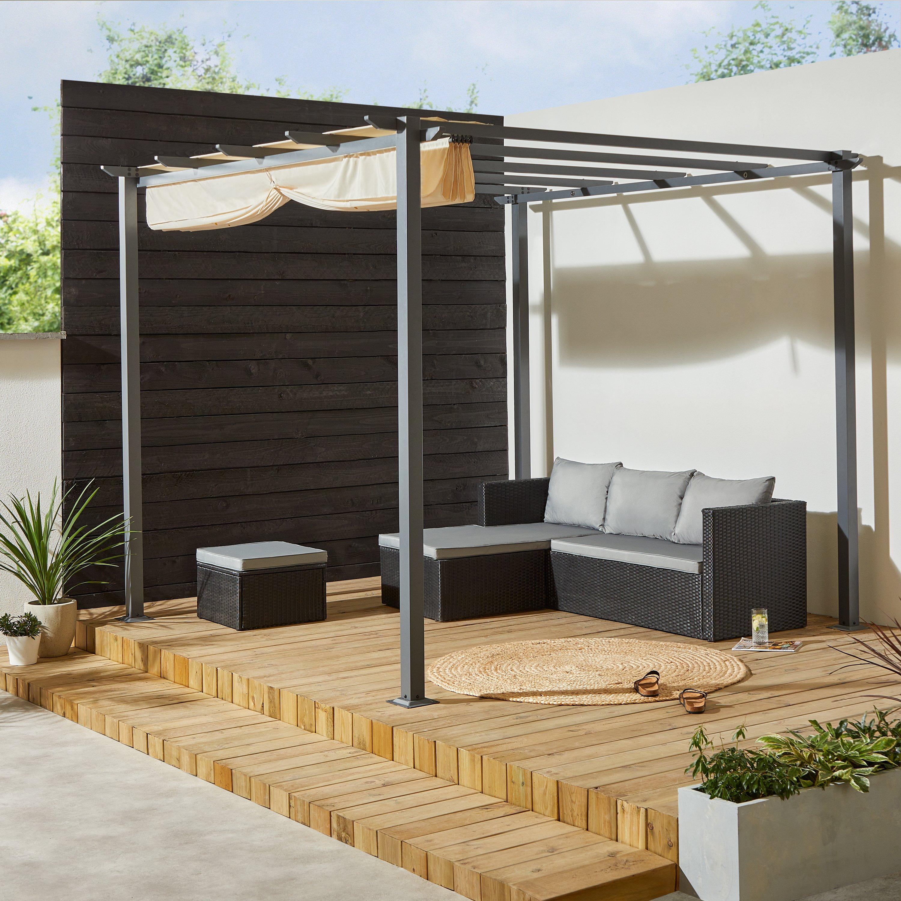 Anthracite - Linea - Dublin 3 x 3m Pergola - 4