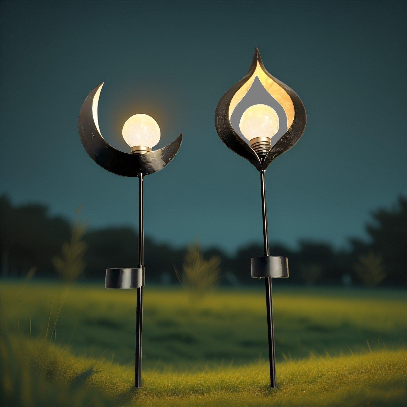 Black - Linea - Sun and Moon Solar Stake Lights - 1