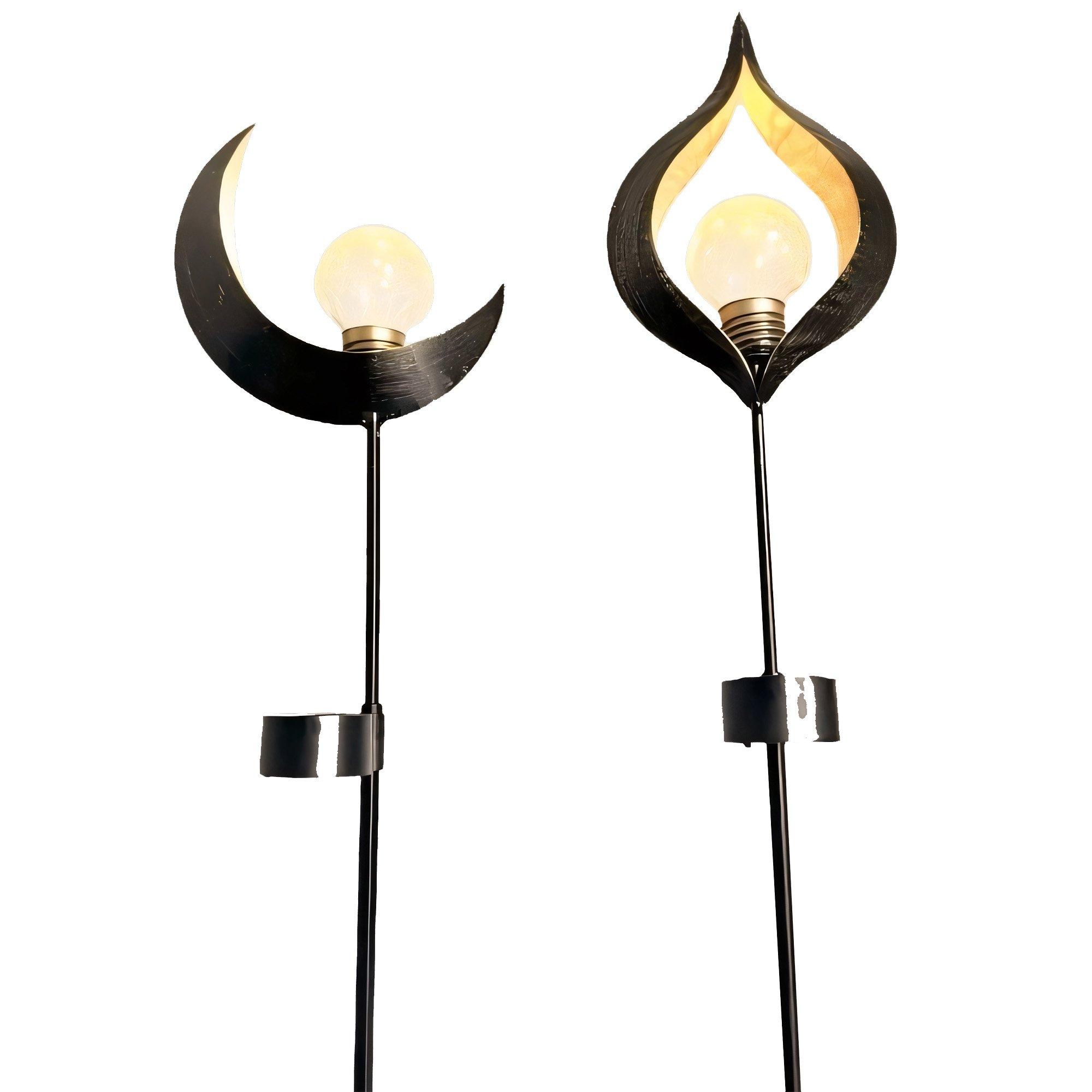 Black - Linea - Sun and Moon Solar Stake Lights - 2