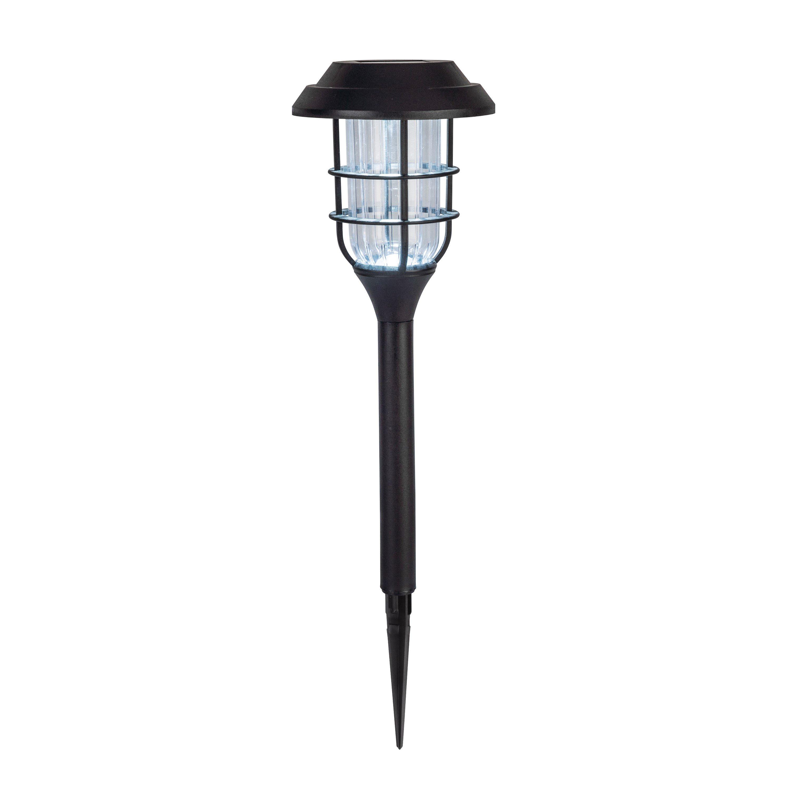 Black - Linea - Set of 4 Large Solar Lantern Stake Lights - 2