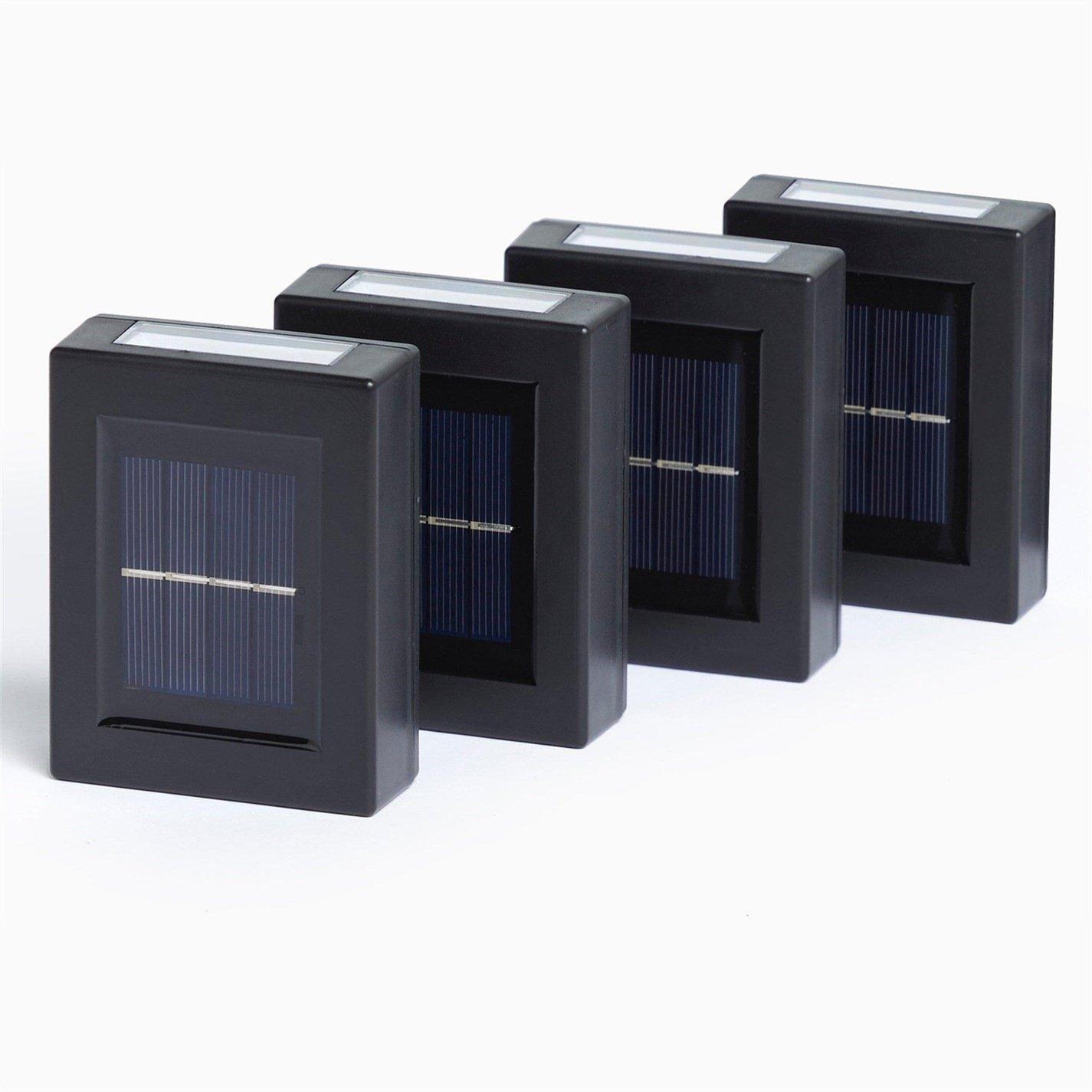 Black - Linea - of 4 Solar Up Down Wall Light - 2
