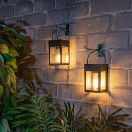 Linea Set of 2 Hanging Solar Wall Lanterns