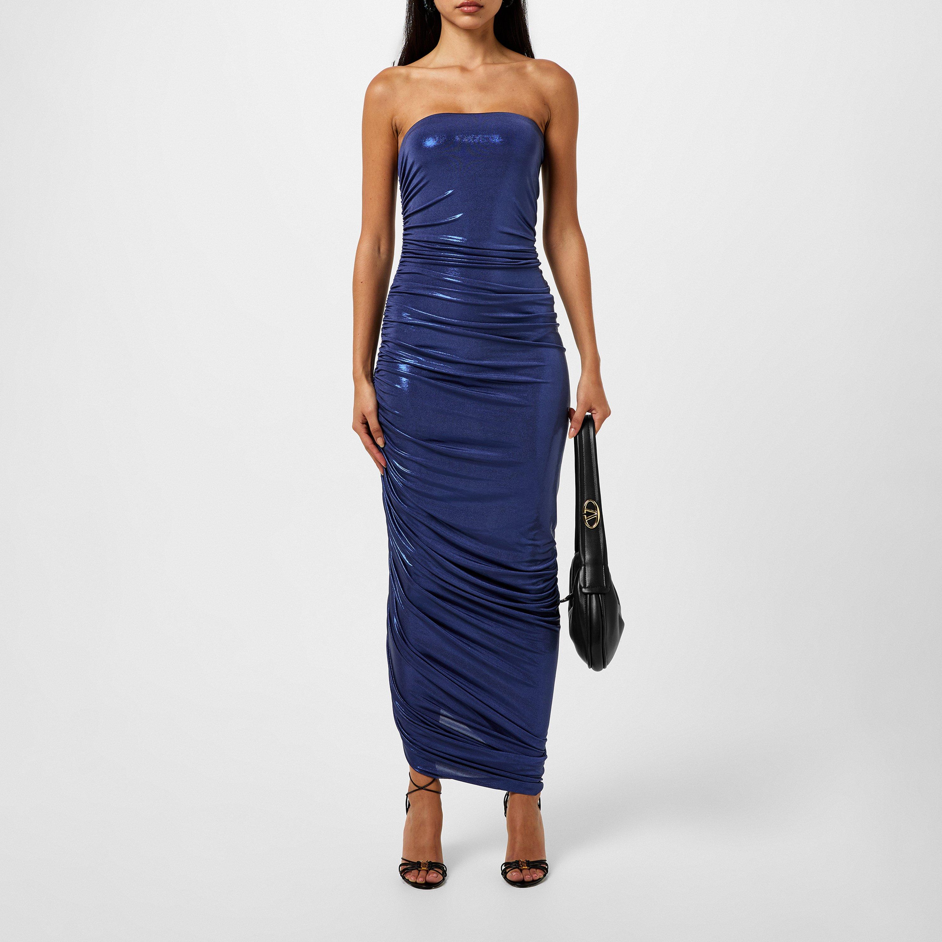 Norma Kamali Women's Strapless Diana Maxi Dress - Military Blue - SMALL