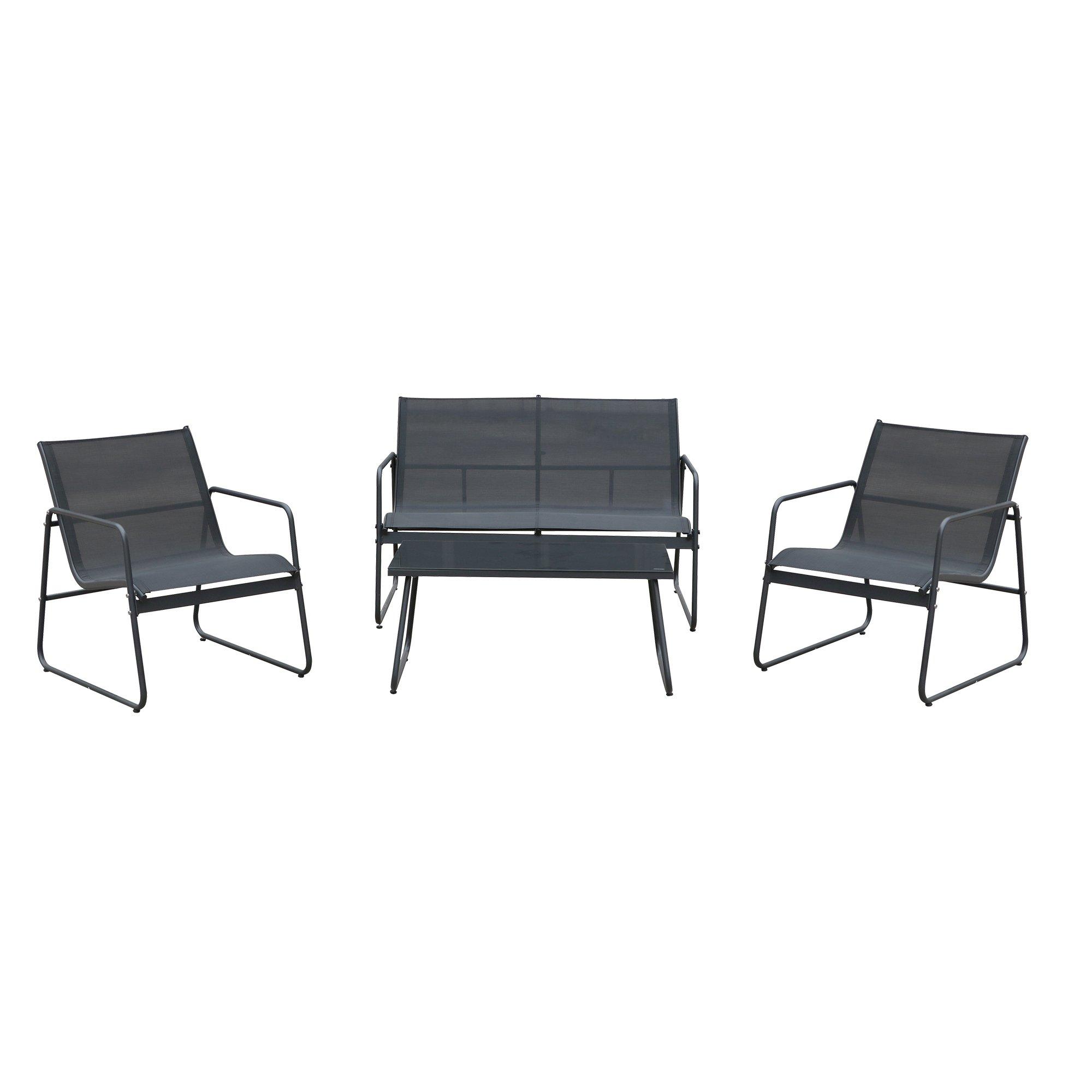 Grey - Studio - Havana Sling 4 Piece Lounge Set - 2