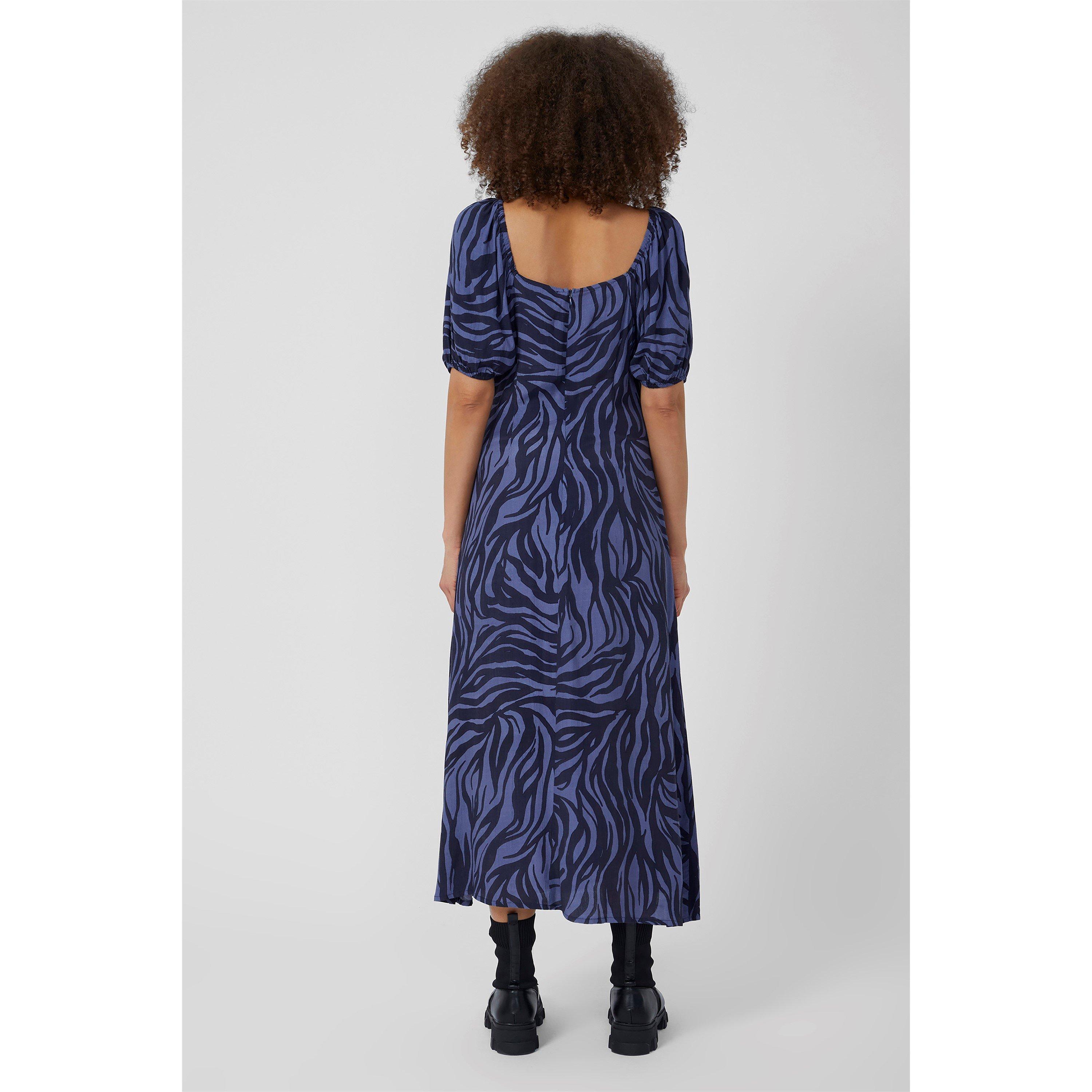 Nightshade/Slat - Great Plains - Women's Zebra Short-Sleeve Maxi Dress - 4
