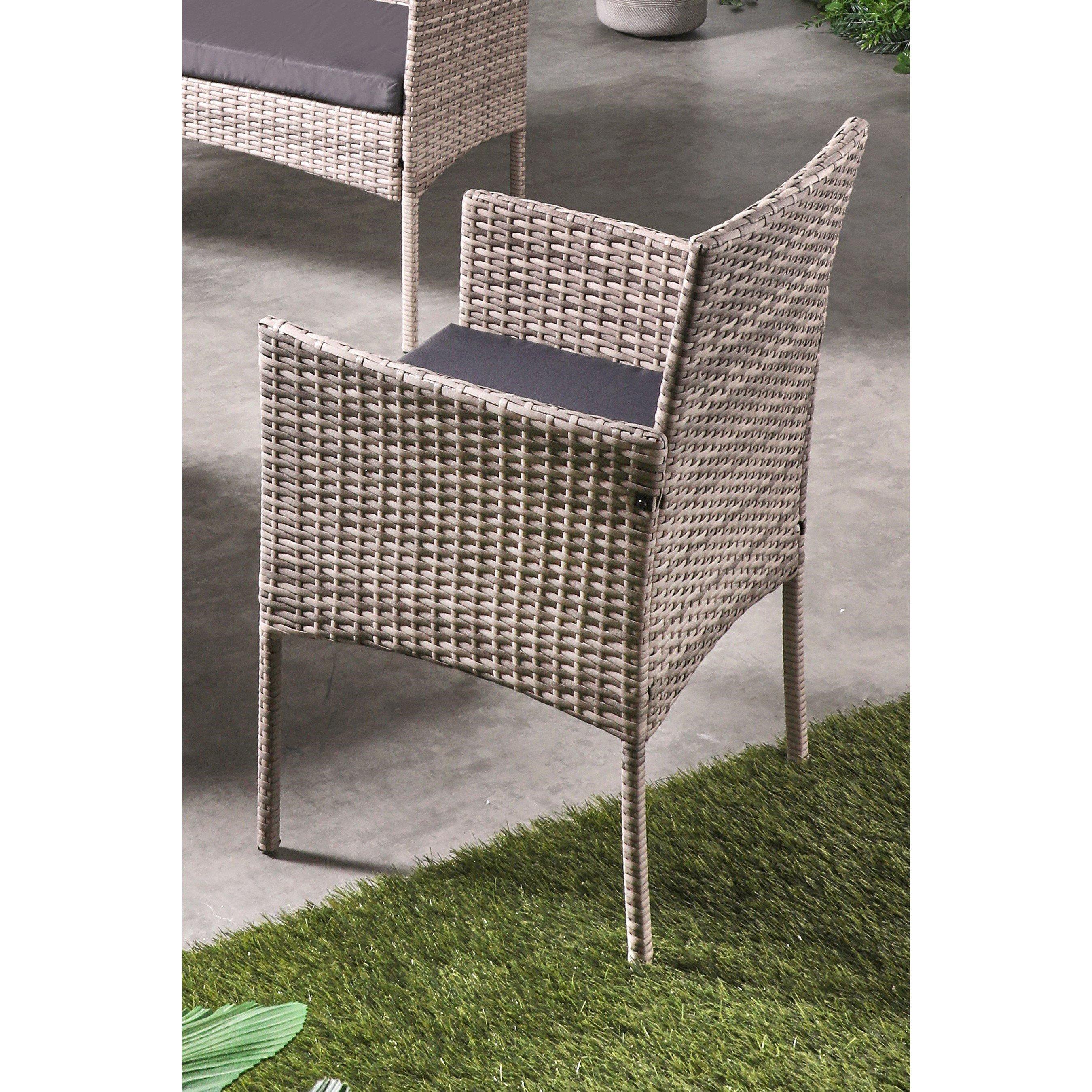 Grey - Linea - Fiji 4 Piece Rattan Lounge Set - 2