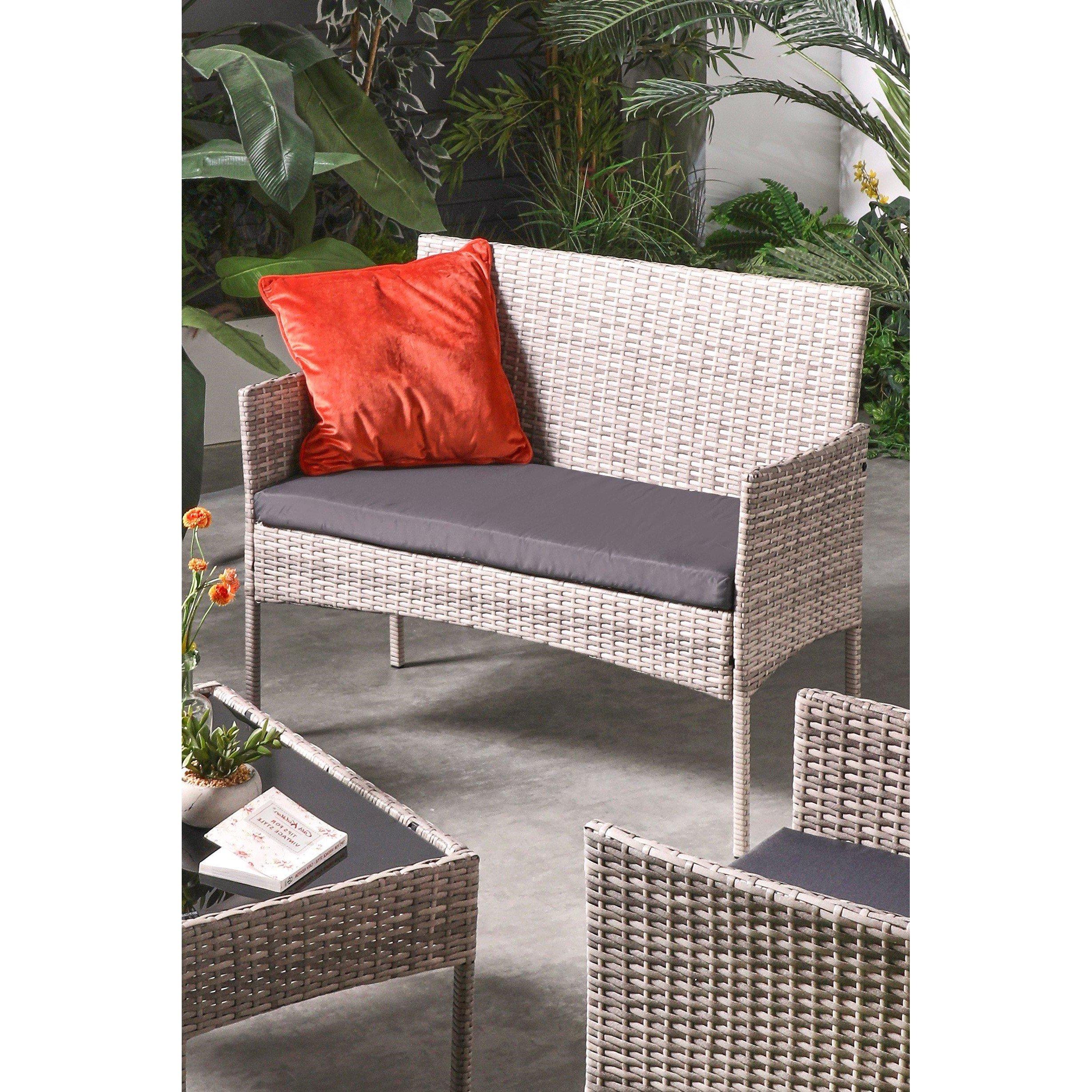 Grey - Linea - Fiji 4 Piece Rattan Lounge Set - 4