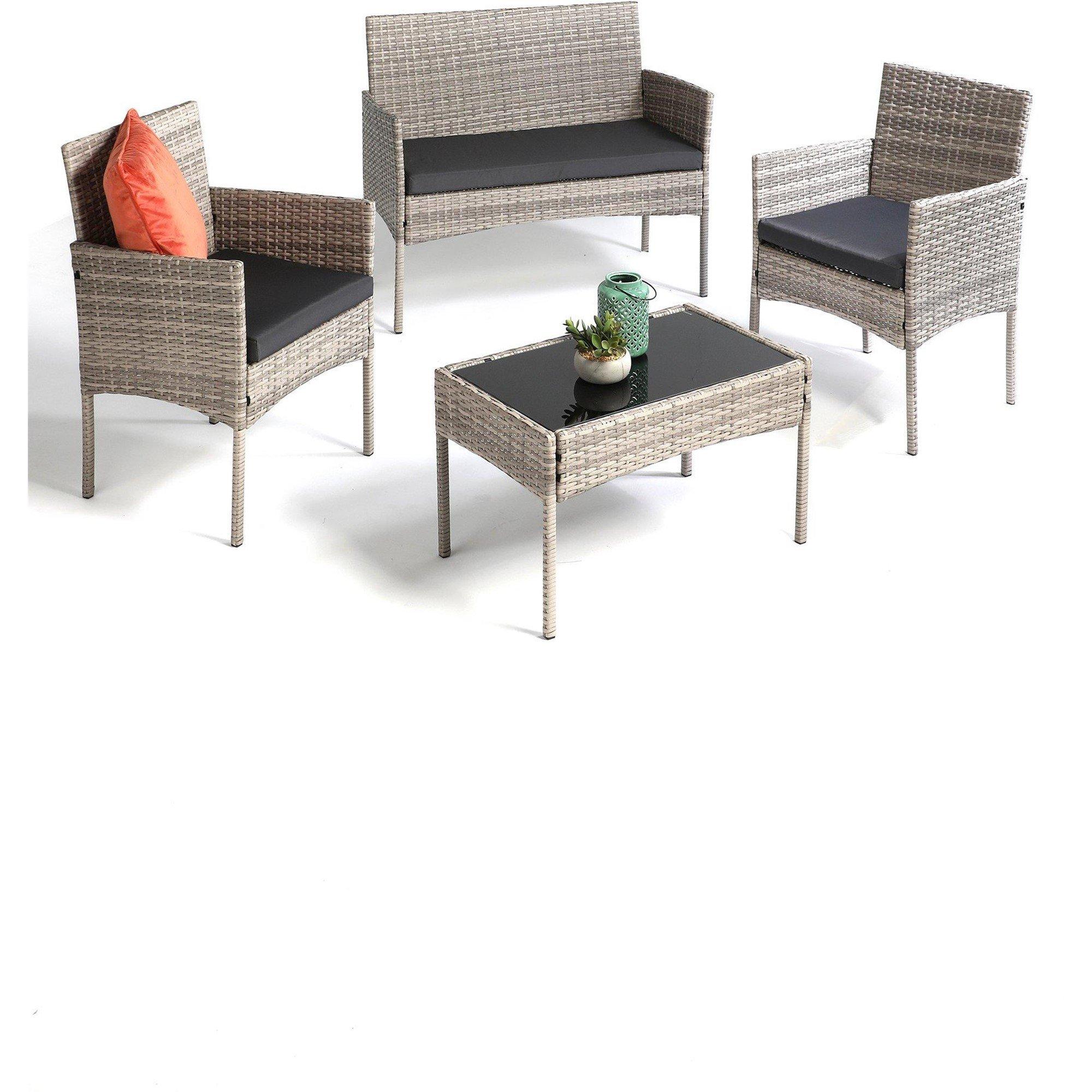Grey - Linea - Fiji 4 Piece Rattan Lounge Set - 6