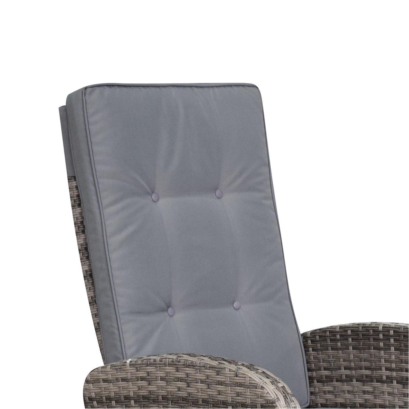 Grey - Linea - Panama Rattan Recliner 3 Piece Bistro Set - 7