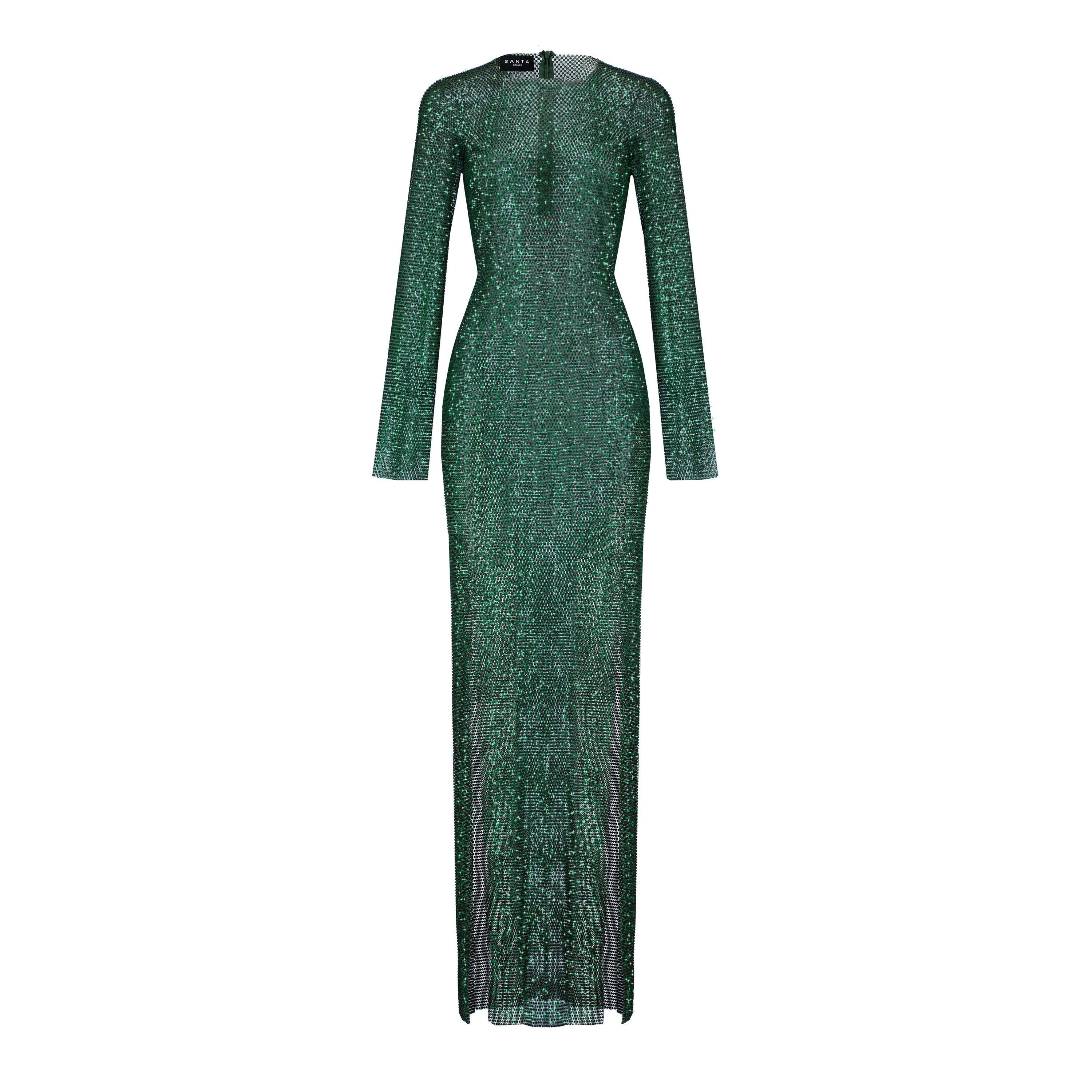 Dark Green - Santa Brands - Diamonds Maxi Dress - 4