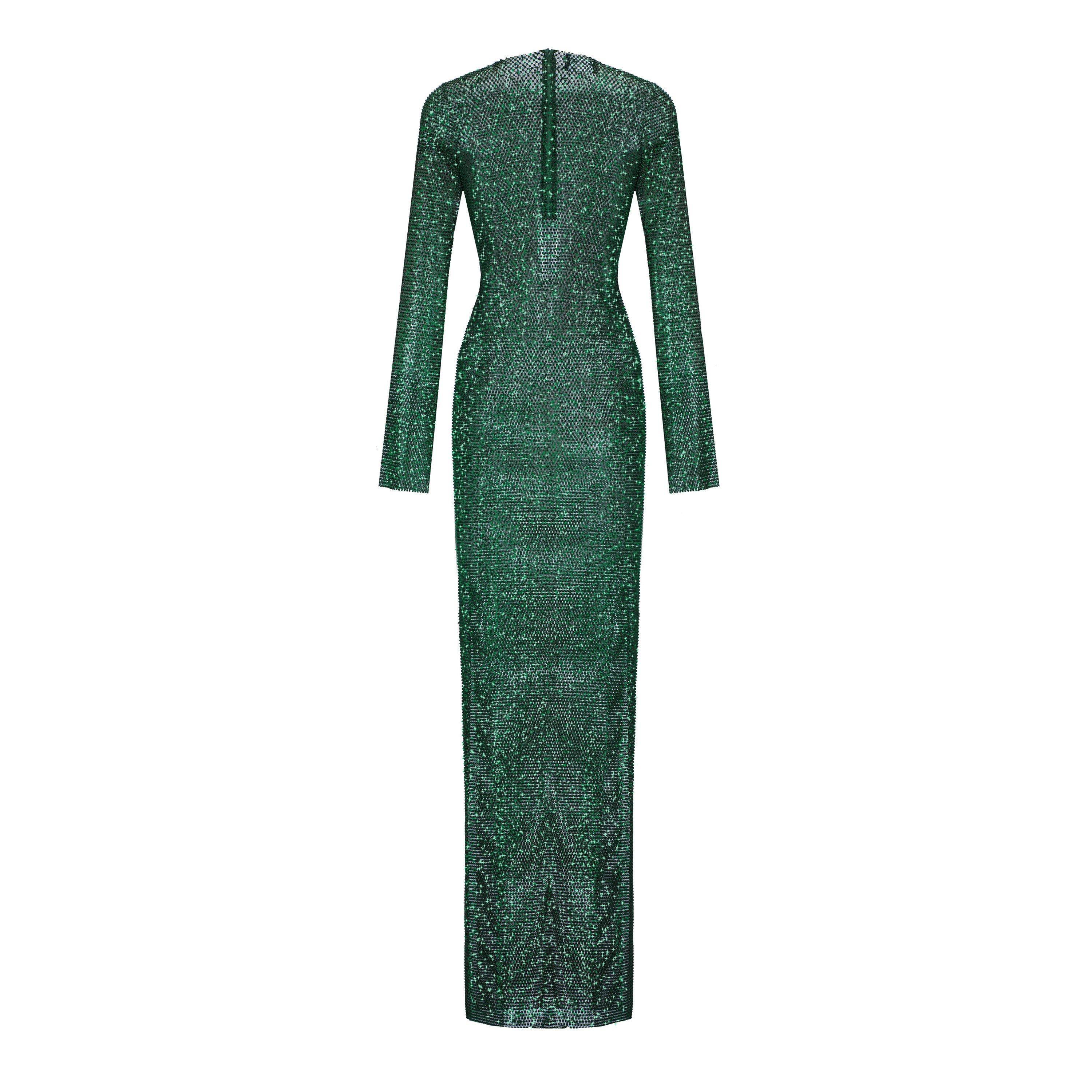 Dark Green - Santa Brands - Diamonds Maxi Dress - 5