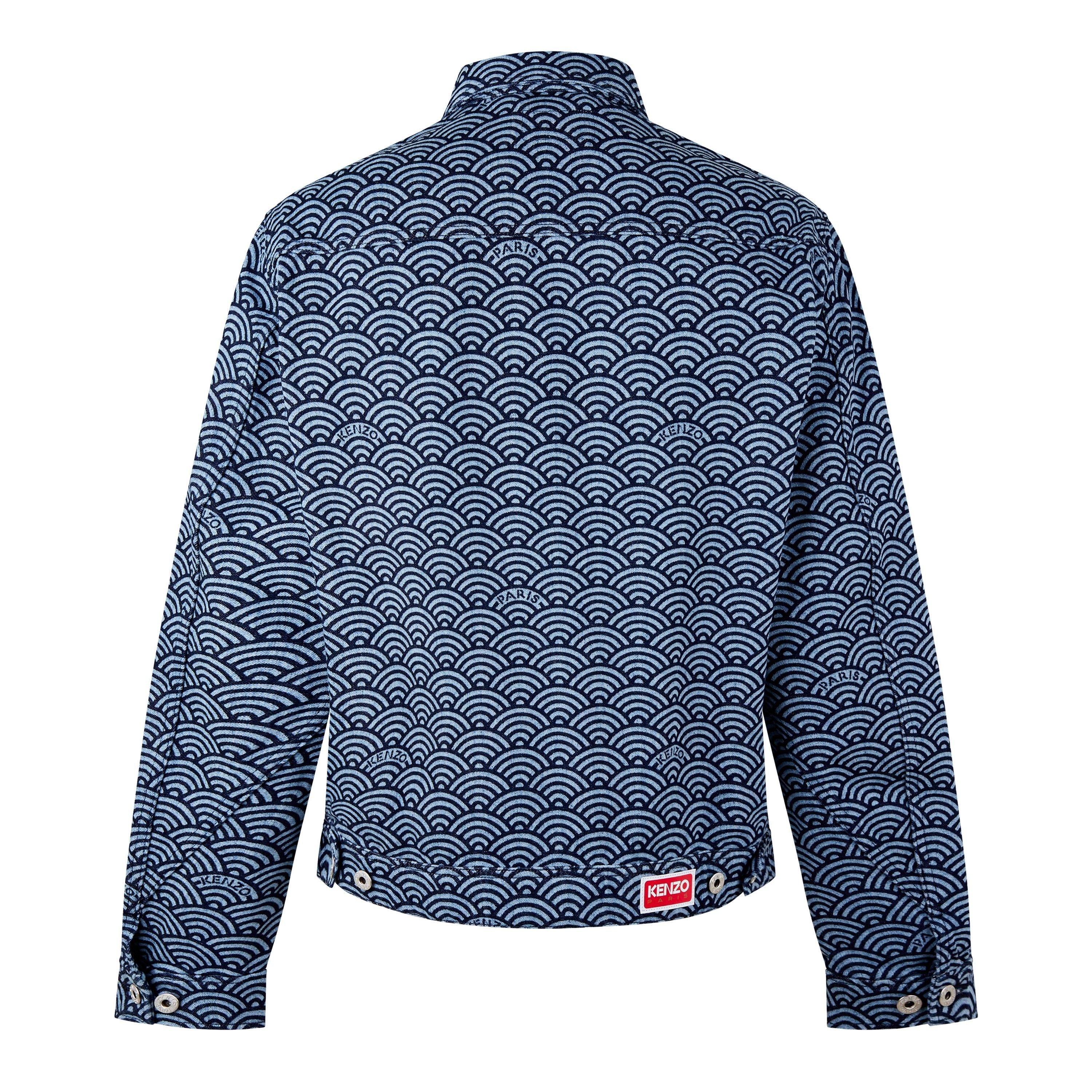 Blue Denim - Kenzo - Men's Seigaiha Structured Denim Jacket - 2