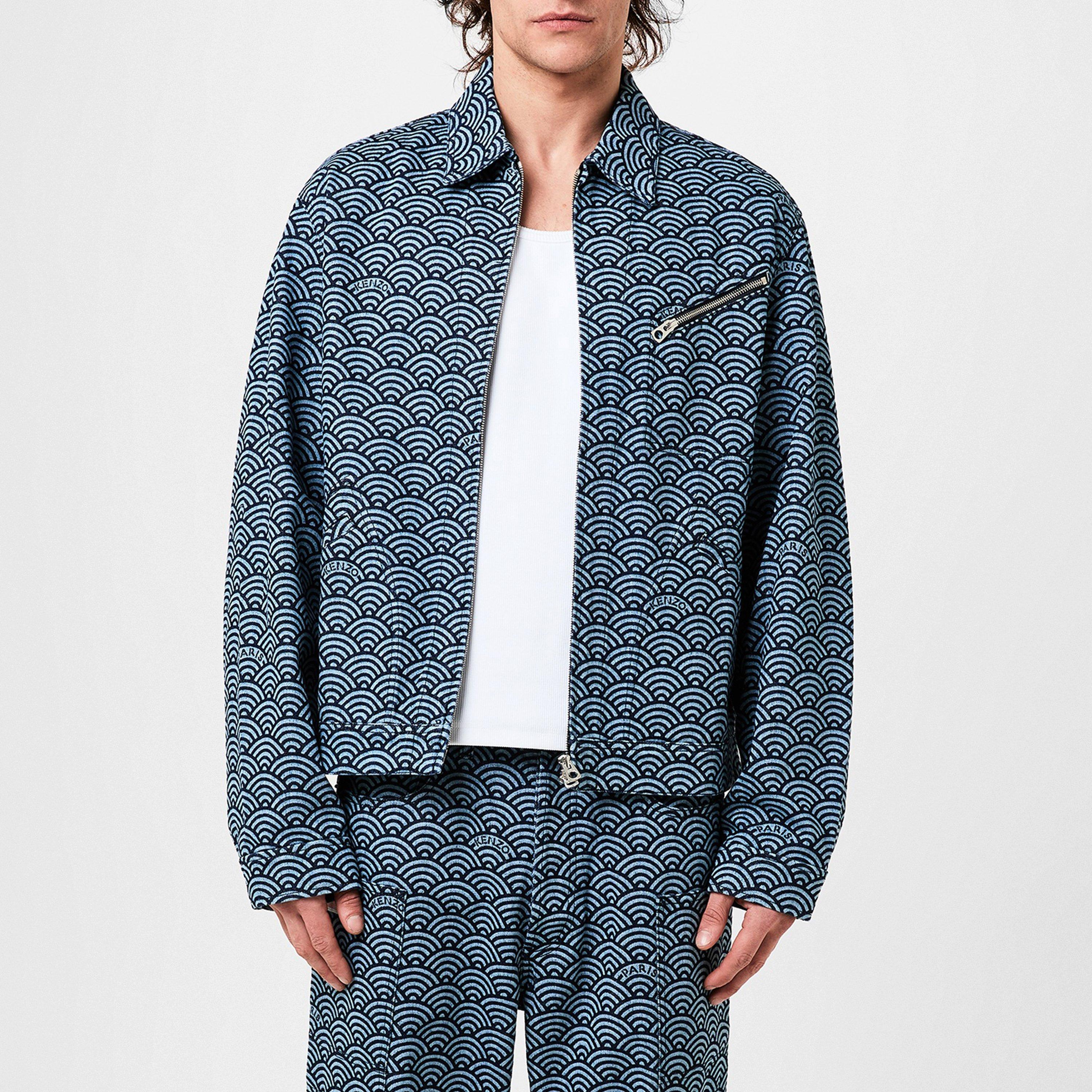 Blue Denim - Kenzo - Men's Seigaiha Structured Denim Jacket - 3