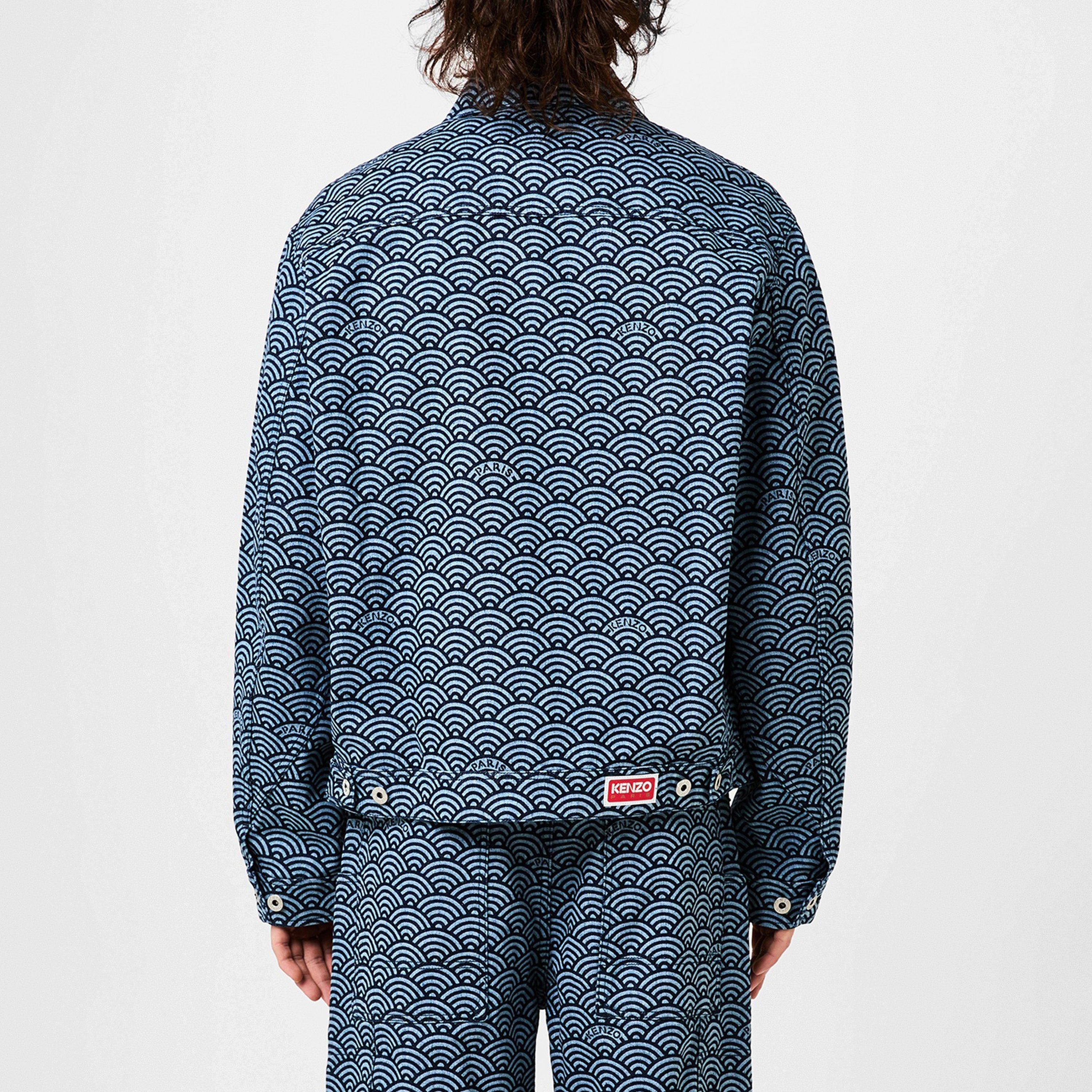 Blue Denim - Kenzo - Men's Seigaiha Structured Denim Jacket - 4