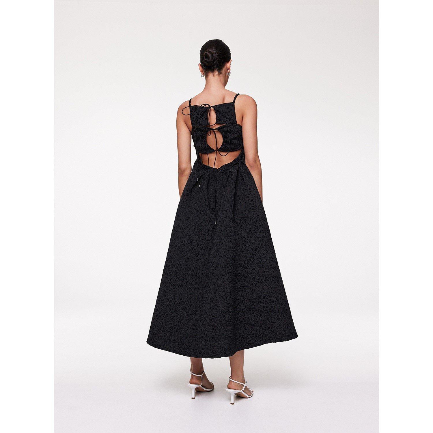 BLACK - Rachel Gilbert - Theo Gathered Midi Dress - 2