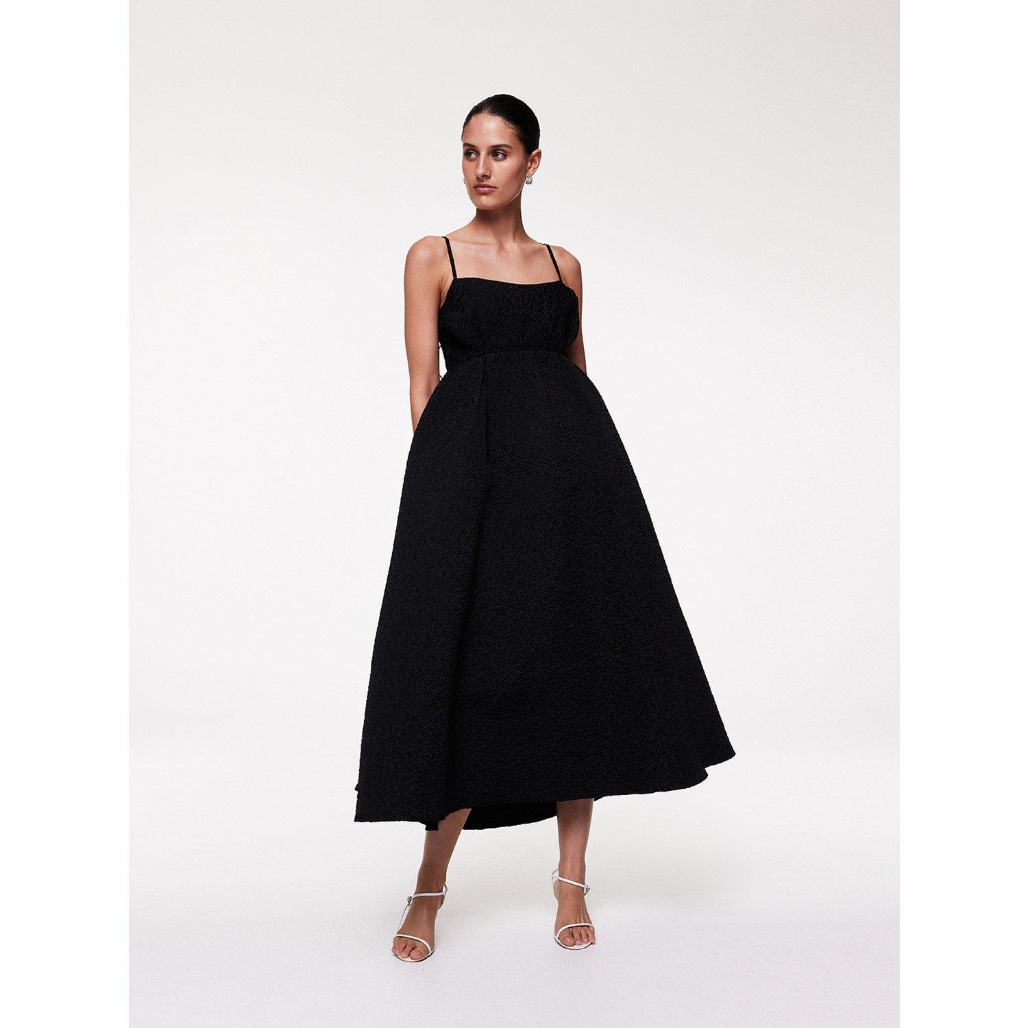 BLACK - Rachel Gilbert - Theo Gathered Midi Dress - 4
