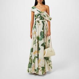 Giambattista Valli Giant Bloom Silk Long Dress