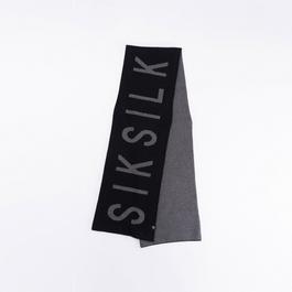 SikSilk Black Knitted Scarf Mens