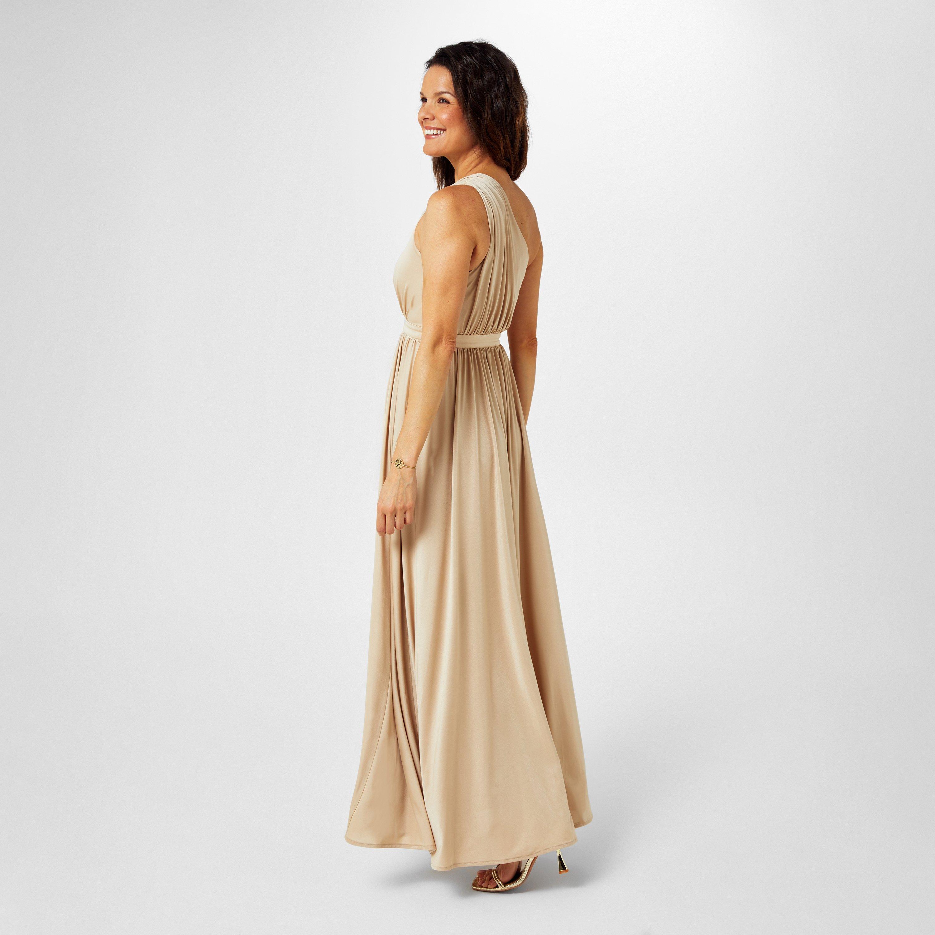 Champange - Biba - Biba Bridesmaid One Shoulder Maxi Dress - 2