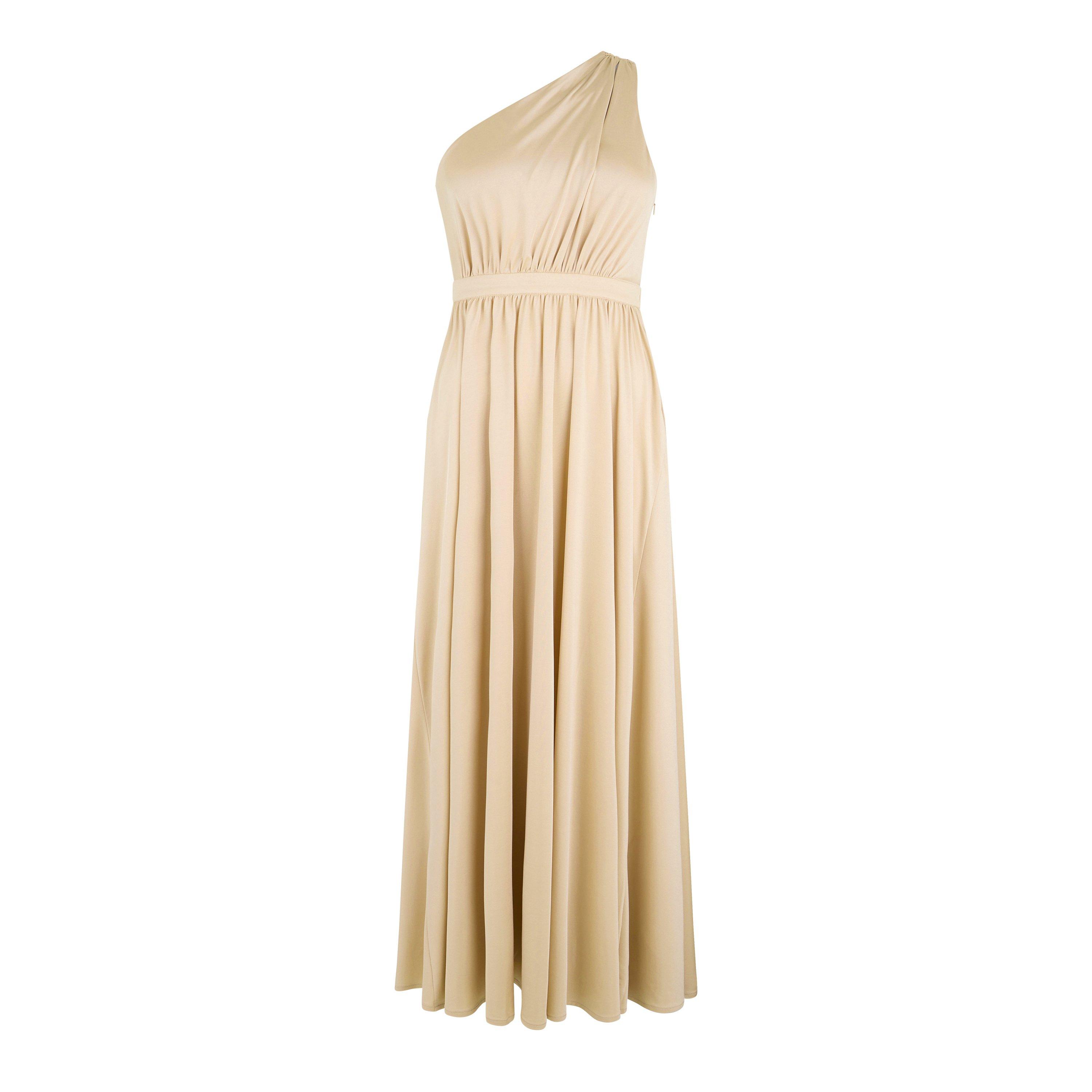 Champange - Biba - Biba Bridesmaid One Shoulder Maxi Dress - 5