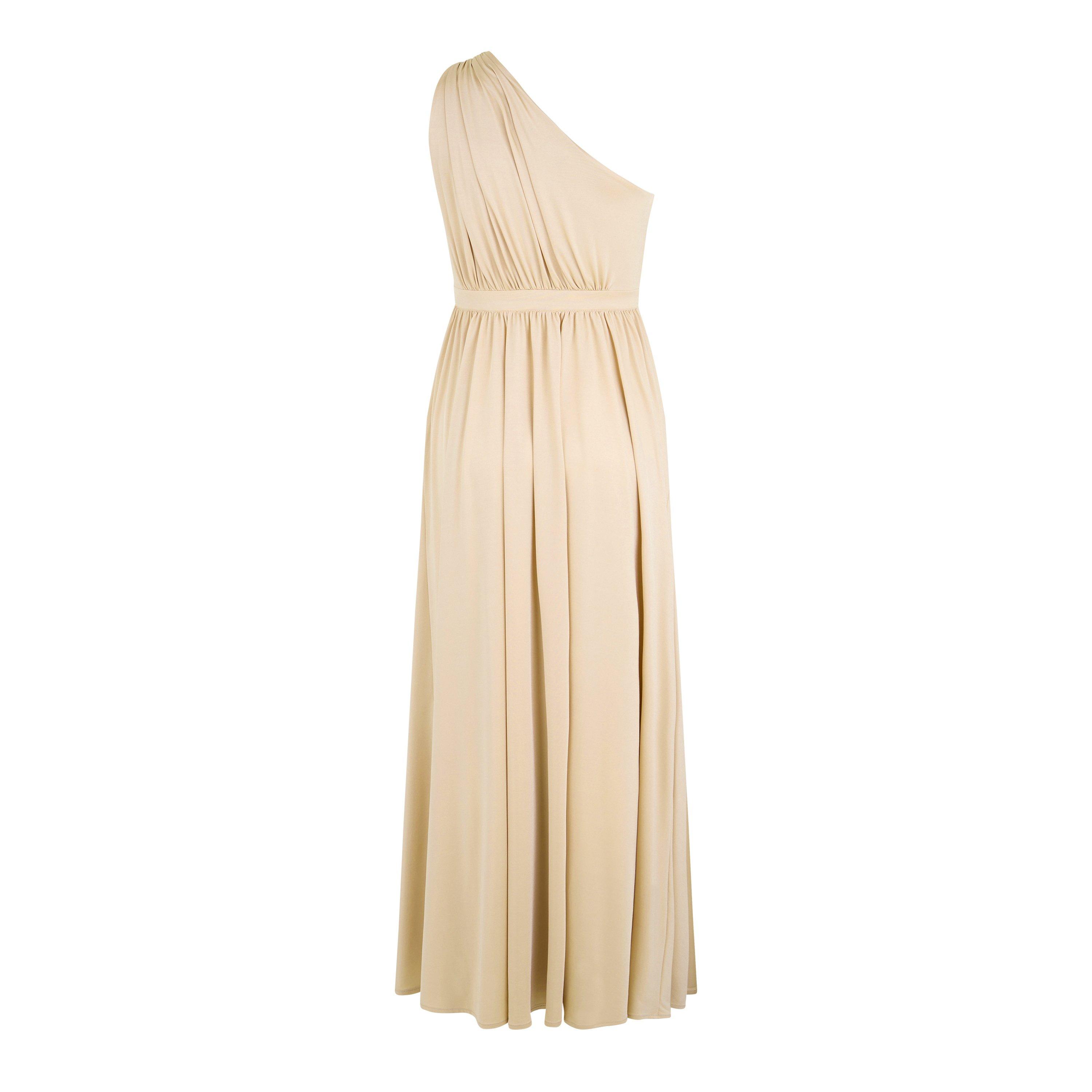 Champange - Biba - Biba Bridesmaid One Shoulder Maxi Dress - 6