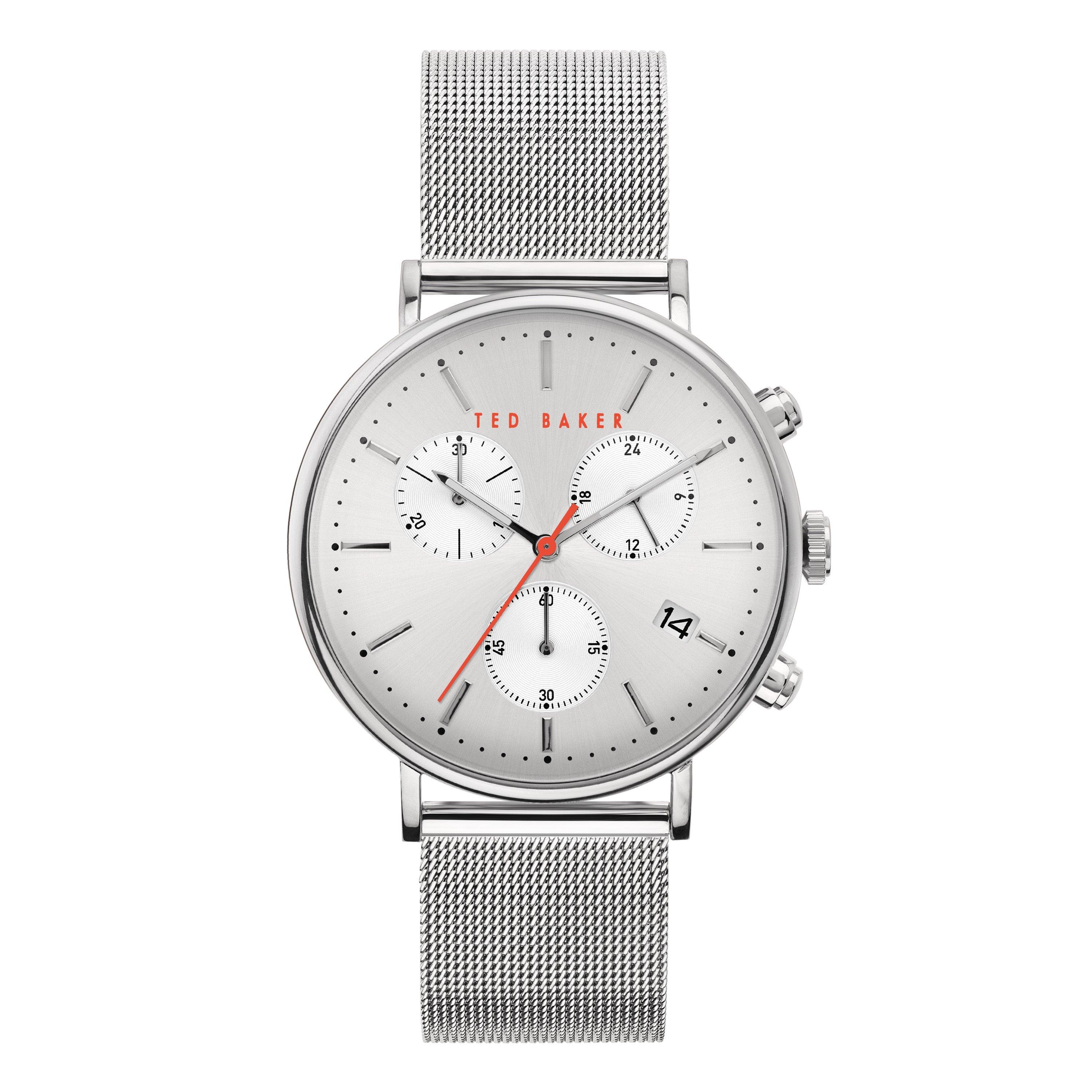 Silver/White - Ted Baker - Mimossa Watch Mens - 1