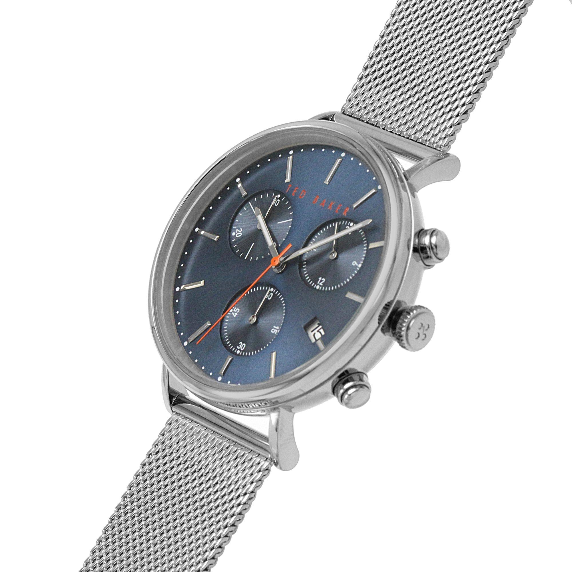 Zilver/Blauw - Ted Baker - Mimossa Chrono Watch Mens - 6