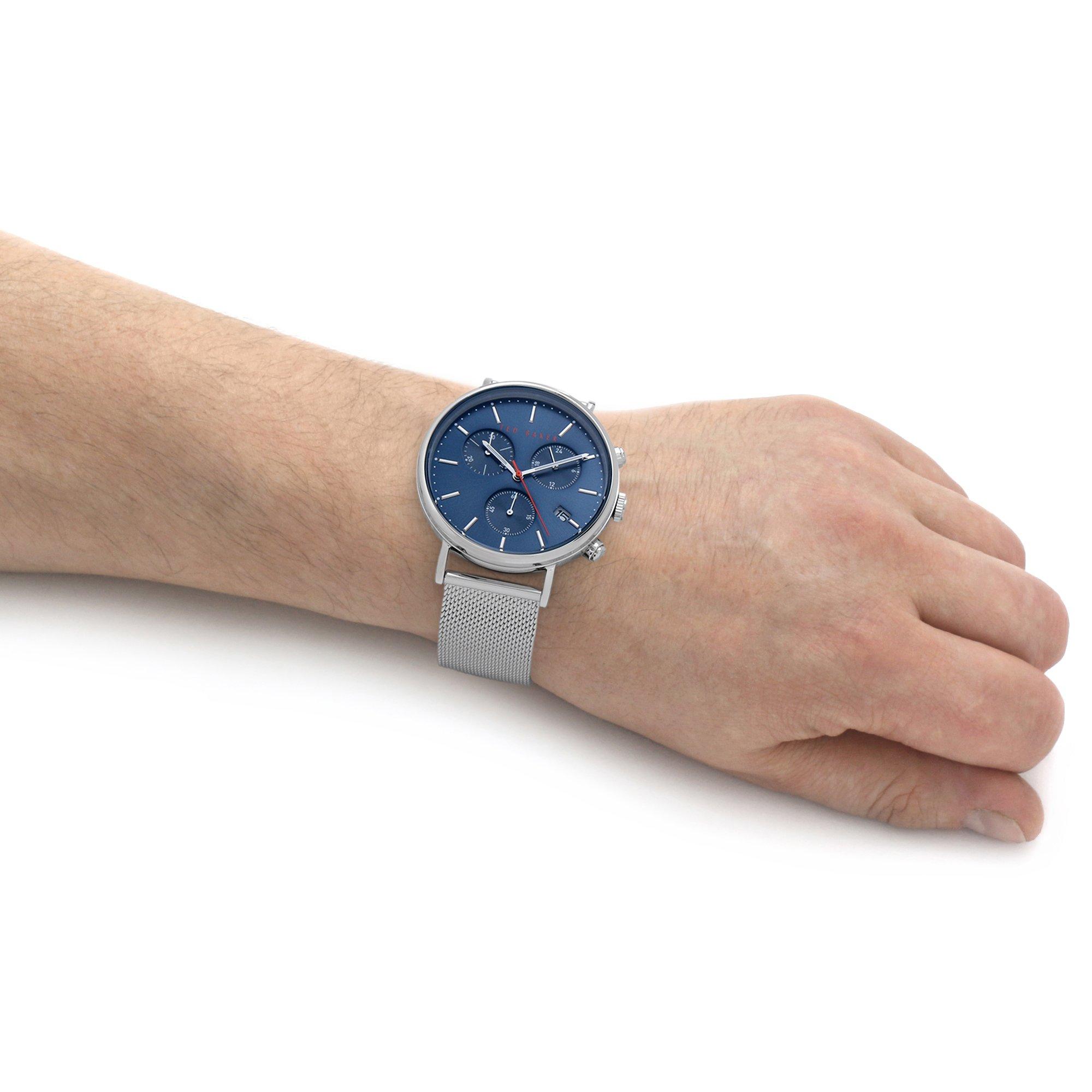 Zilver/Blauw - Ted Baker - Mimossa Chrono Watch Mens - 7