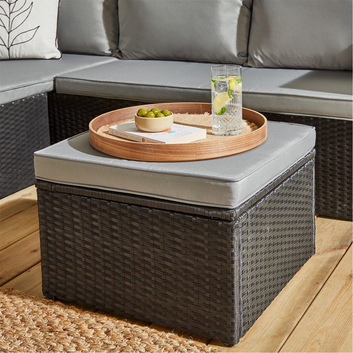 Black - Studio - Bali Rattan Corner Sofa Set - 3