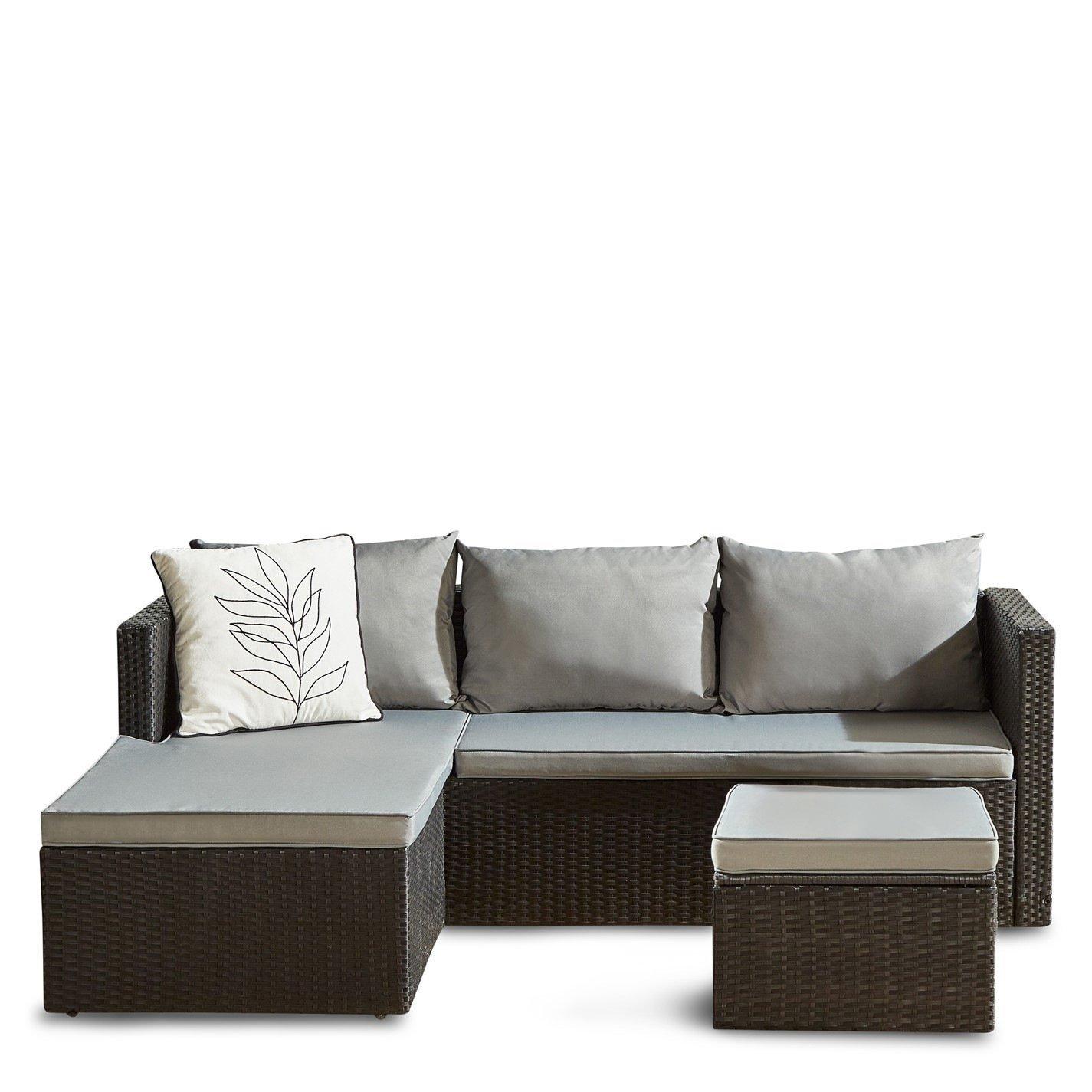 Black - Studio - Bali Rattan Corner Sofa Set - 5