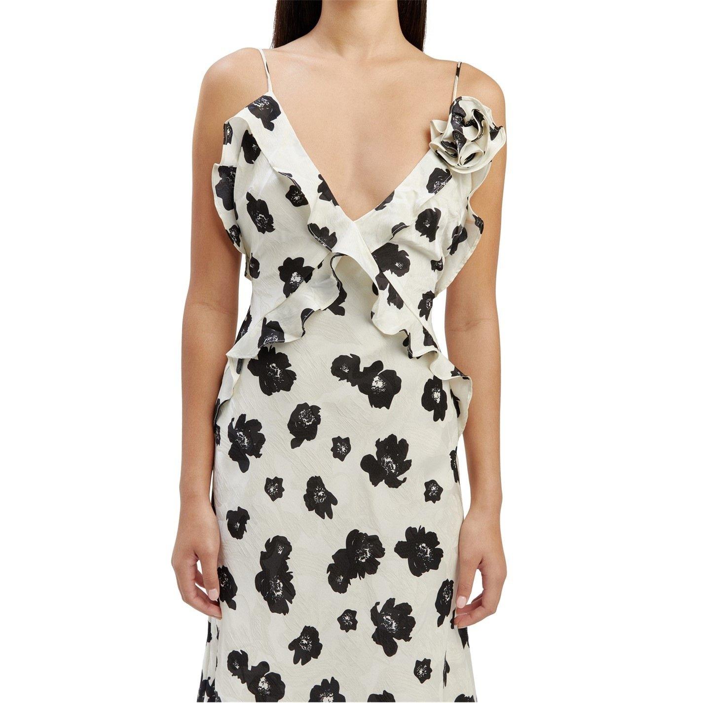 Ivory Flor - Bardot - Women's Olea Floral Maxi Slinky Dress - 6