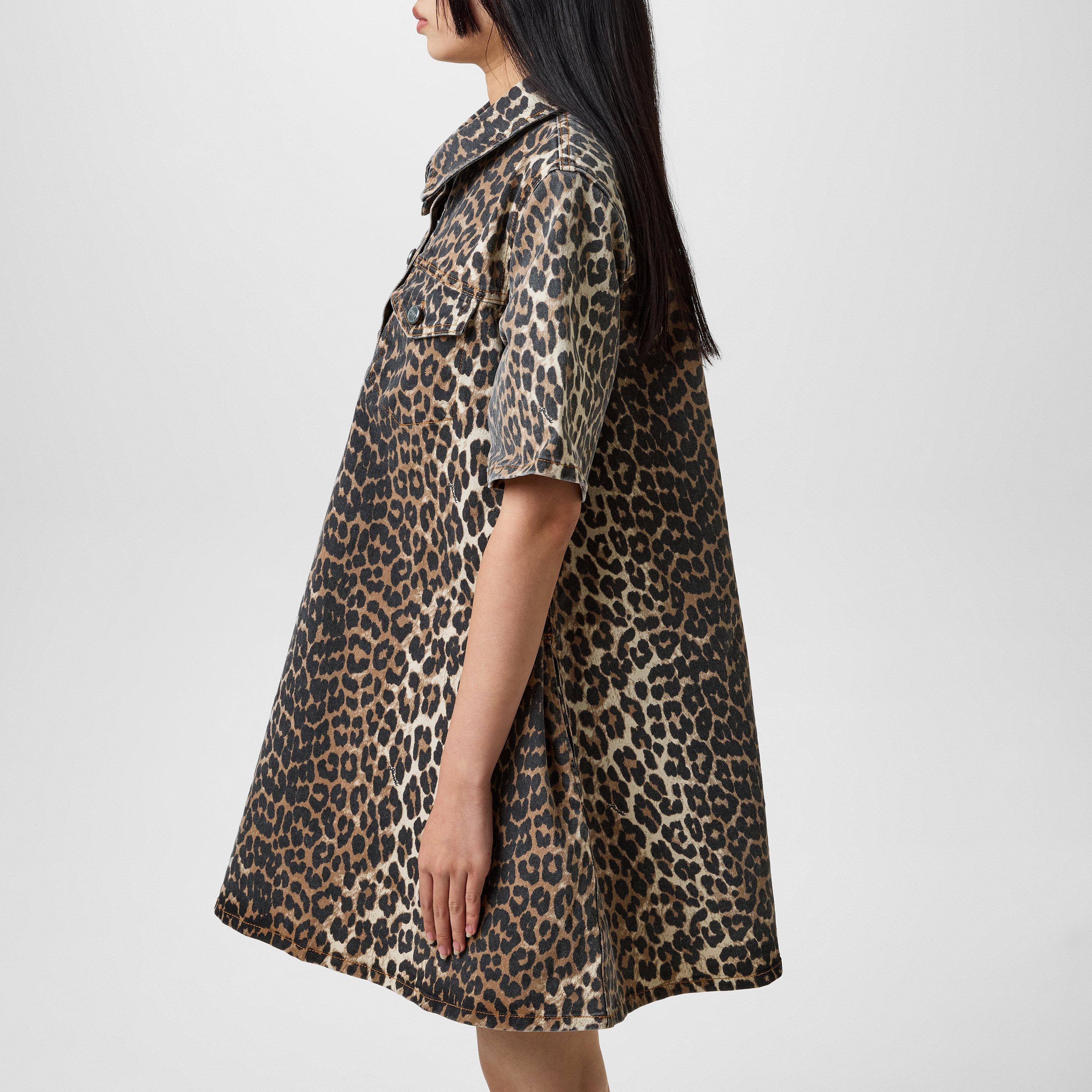 Leopard - Ganni - Leopard Printed Denim Dress - 2