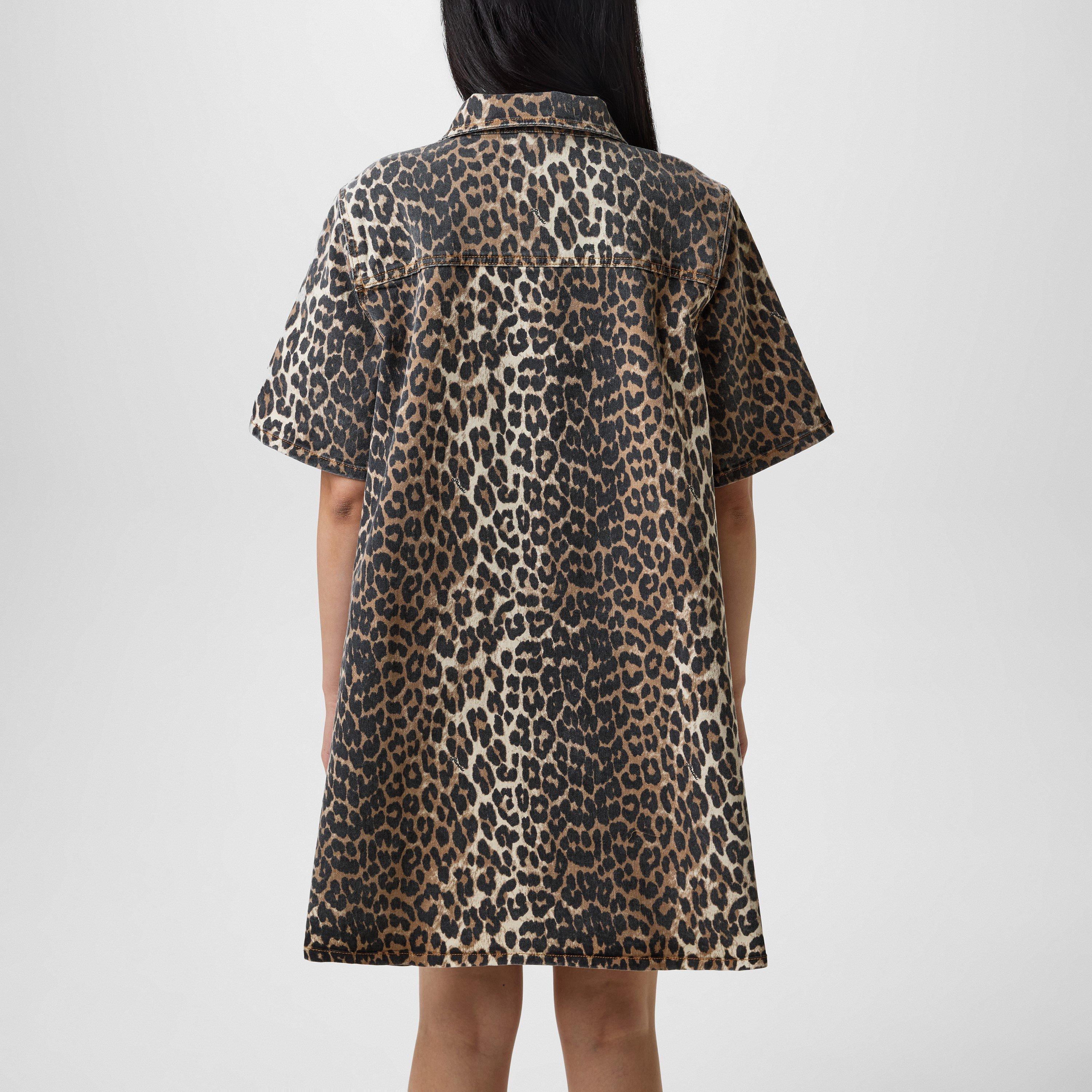 Leopard - Ganni - Leopard Printed Denim Dress - 3