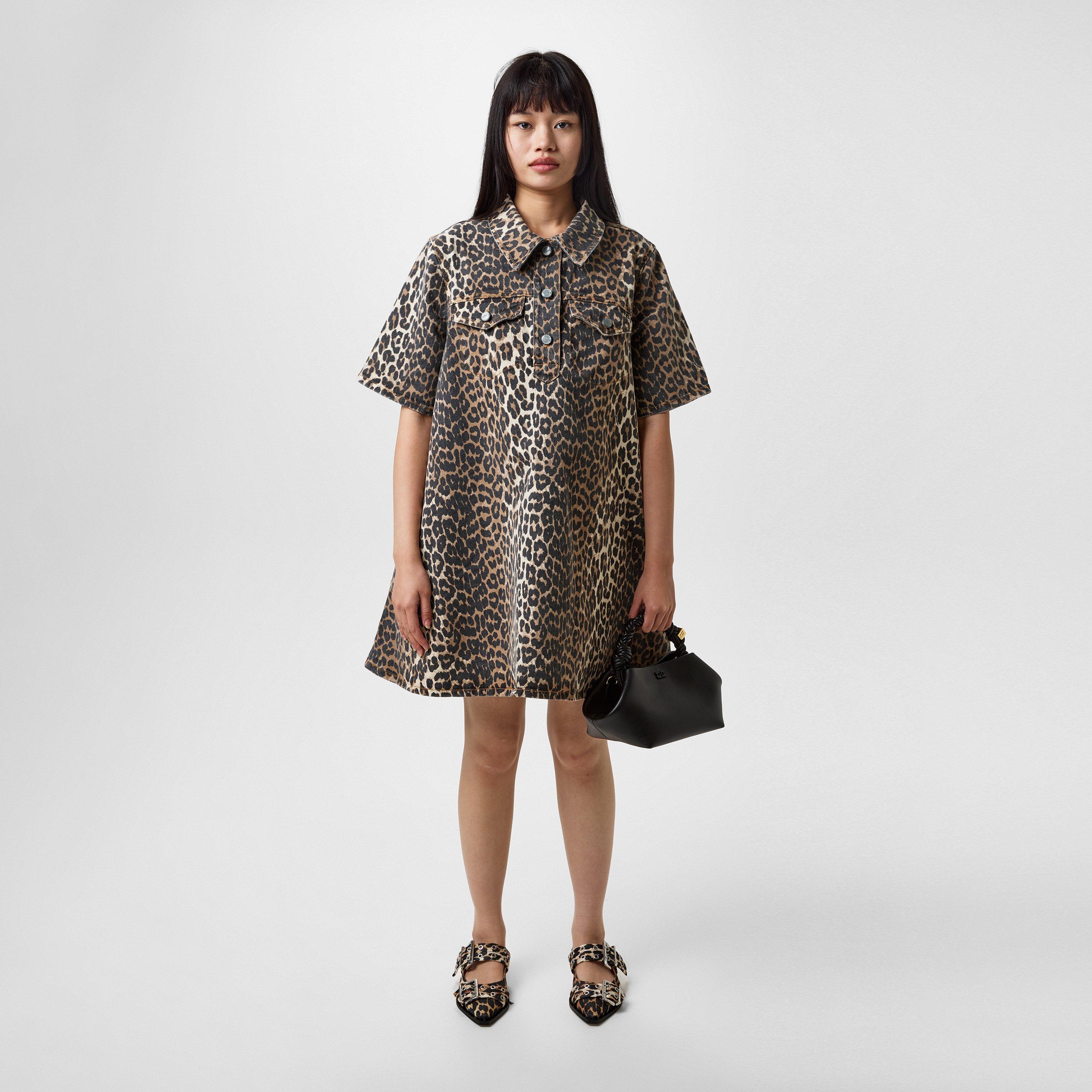 Leopard - Ganni - Leopard Printed Denim Dress - 4