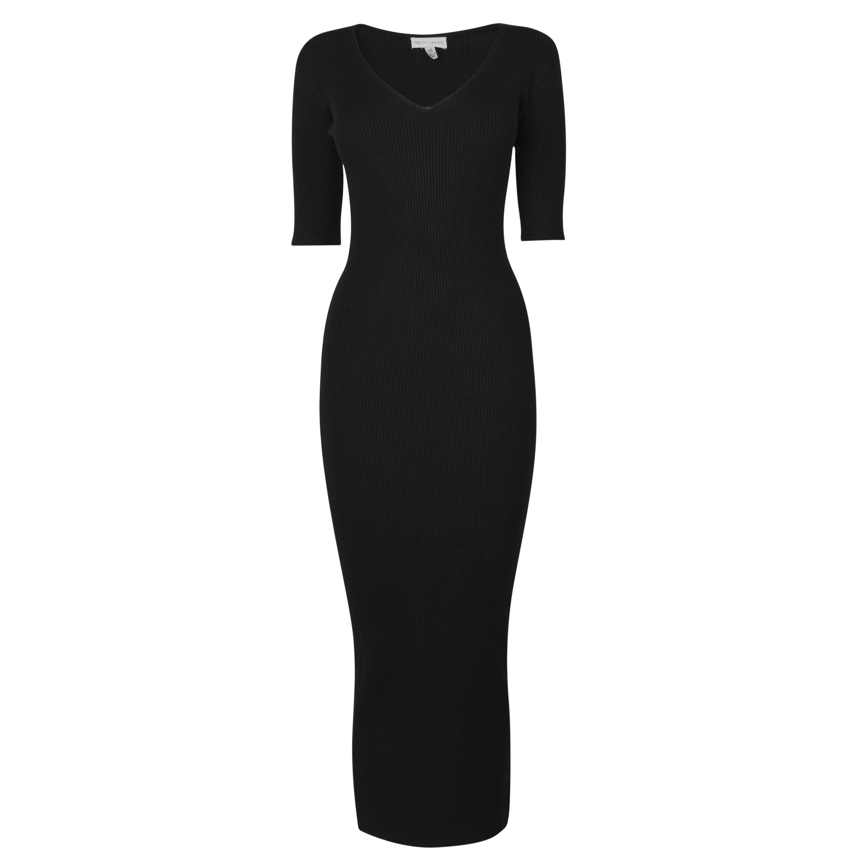 Black - Pretty Lavish - Lara Ribbed Midaxi Dress - 5