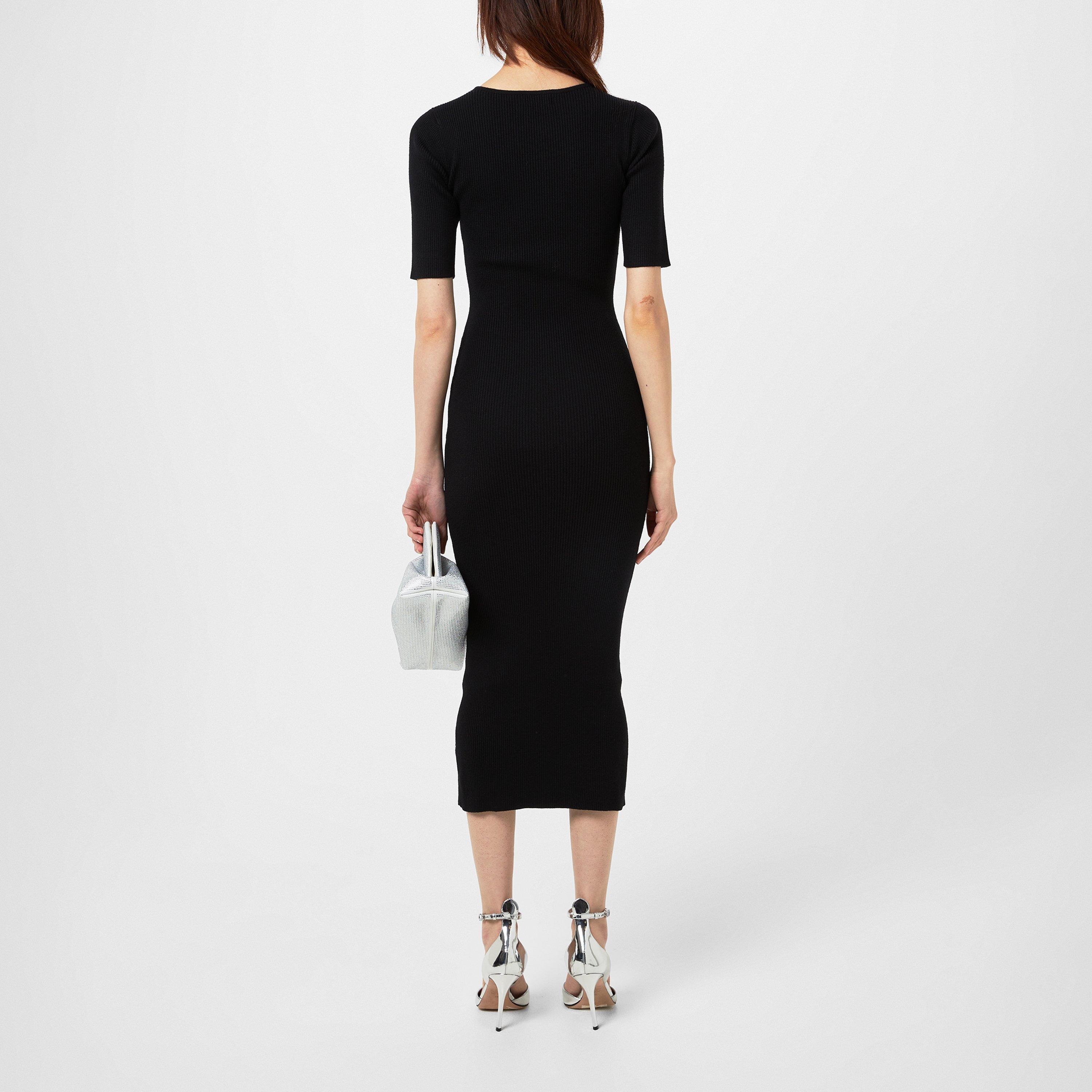 Black - Pretty Lavish - Lara Ribbed Midaxi Dress - 3