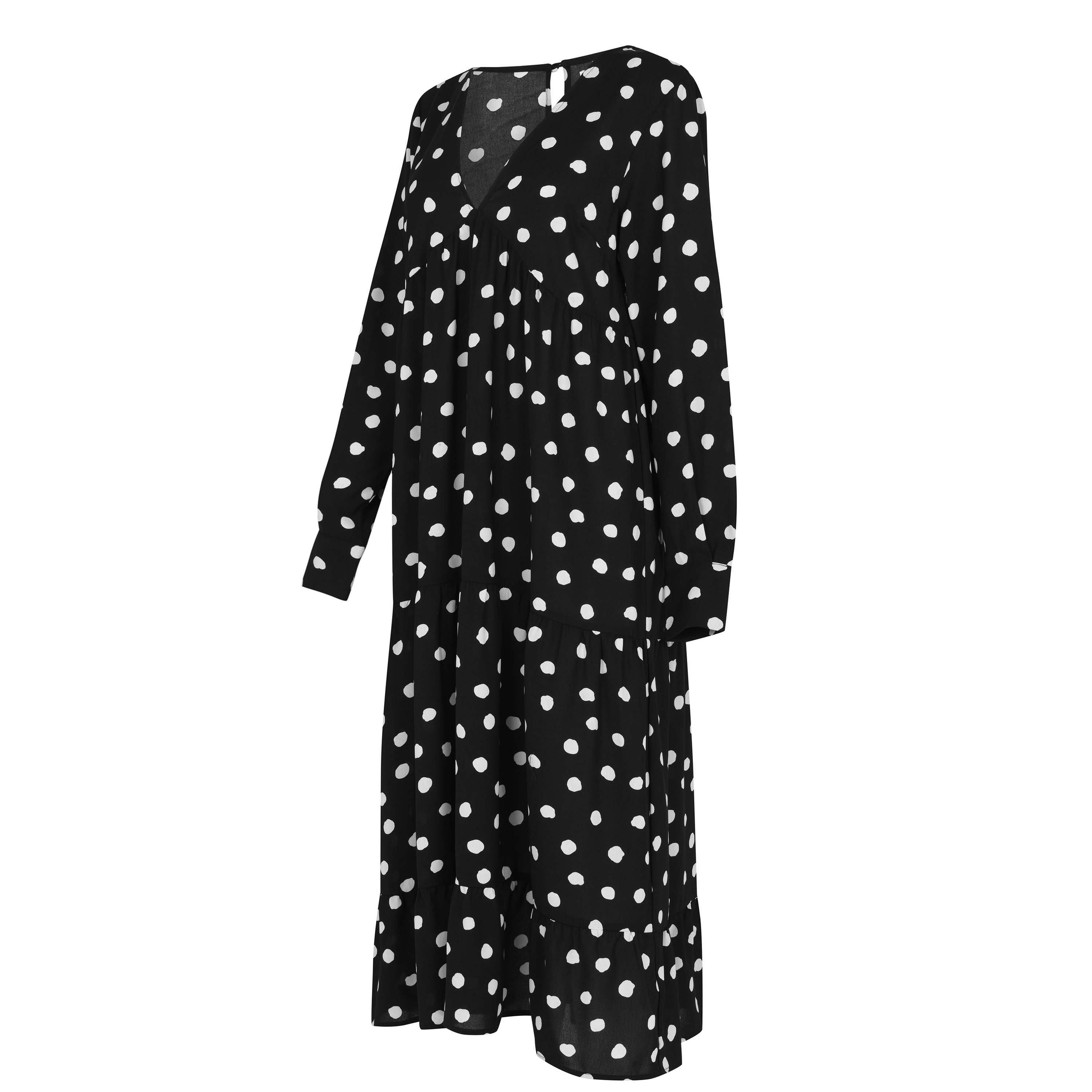 Black - Pretty Lavish - Dotty Day Dress - 7