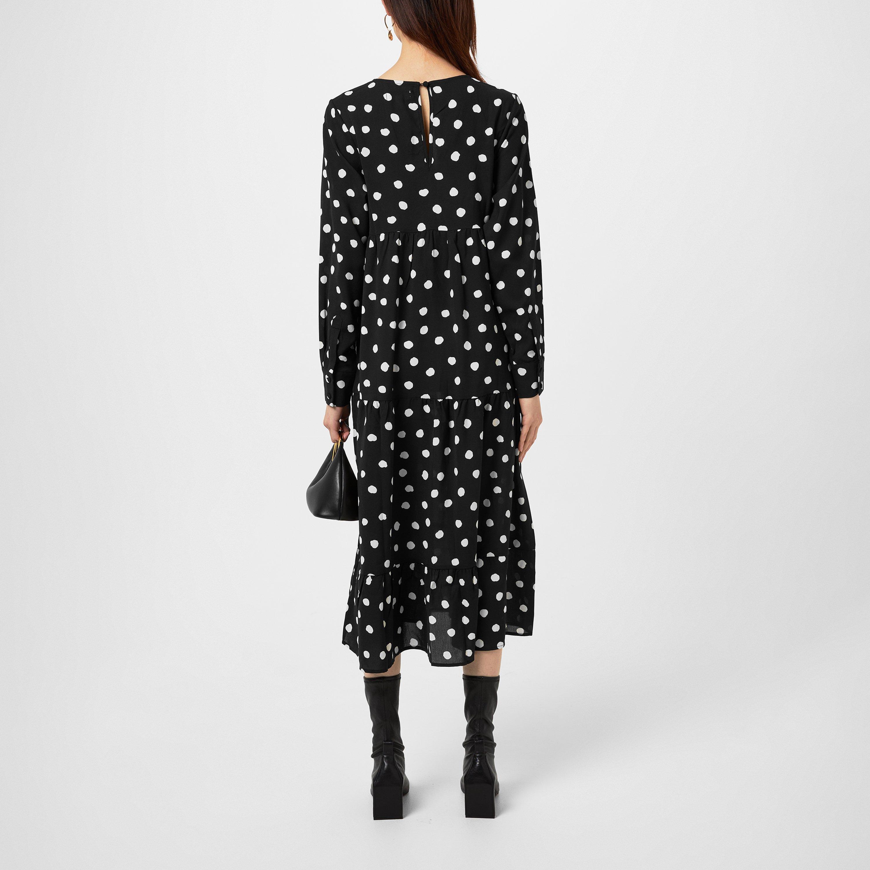 Black - Pretty Lavish - Dotty Day Dress - 3