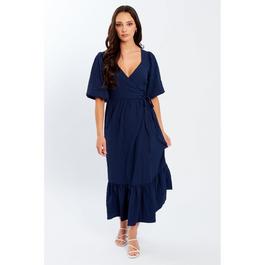 Be You Crepe Wrap Midi Dress