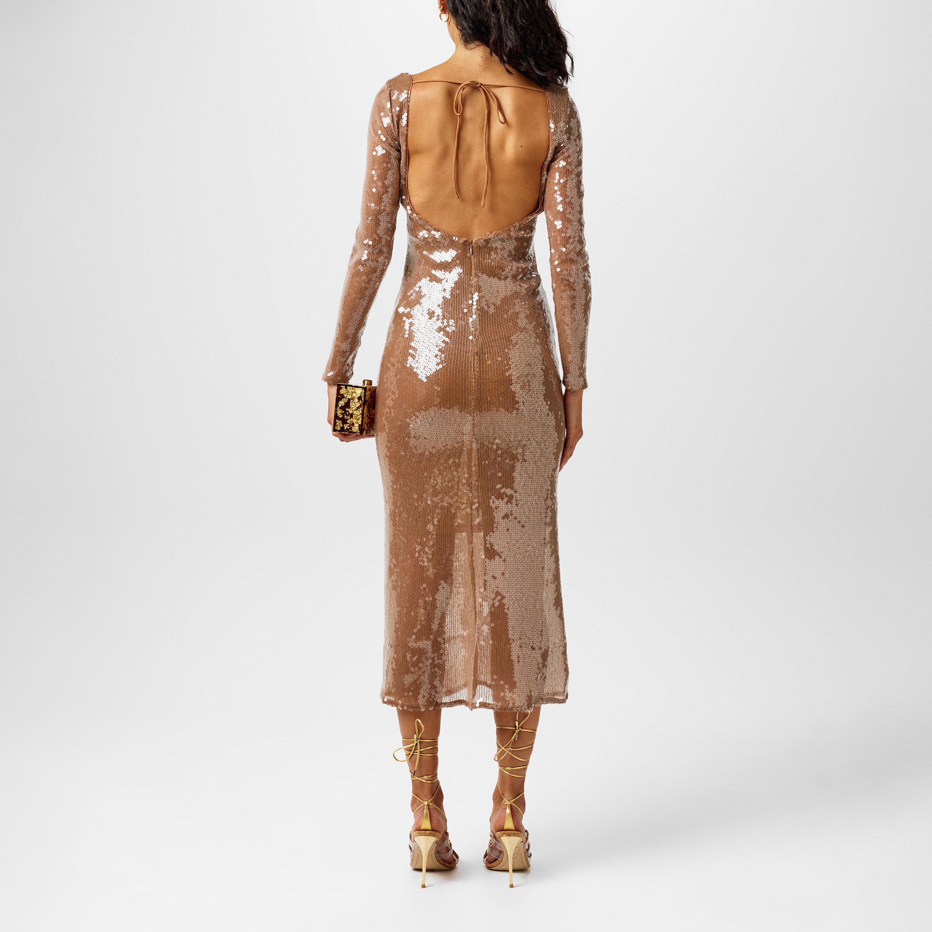 Nude - Bardot - Verona Sequin Midaxi Dress - 3