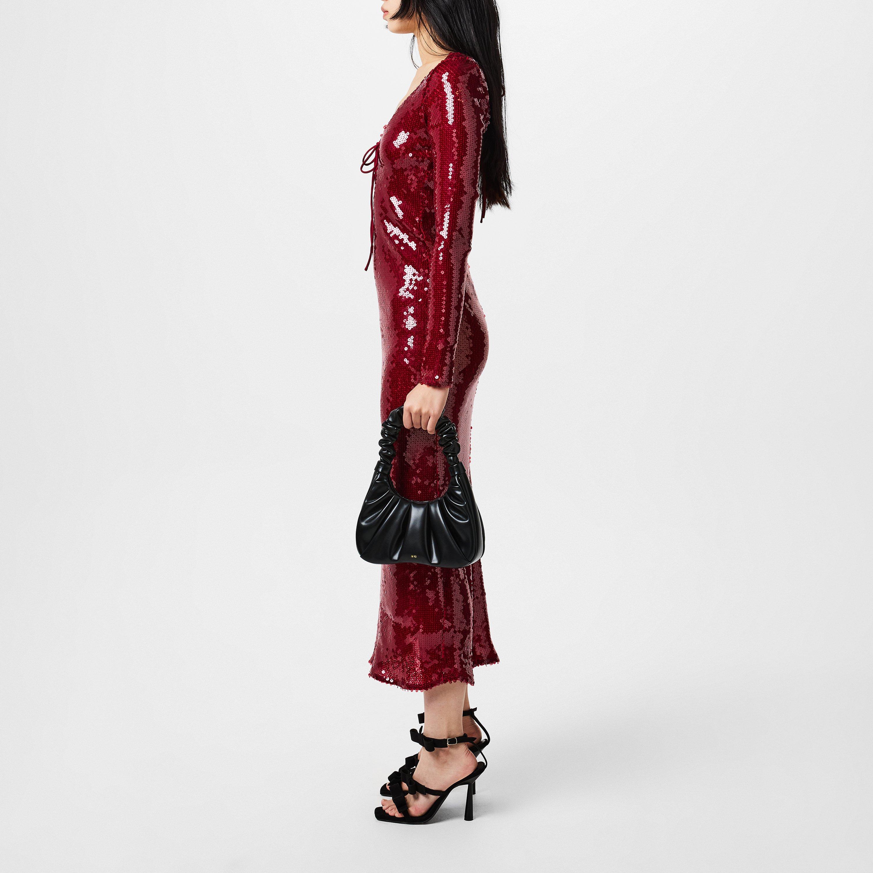 Burgundy - Bardot - Verona Sequin Midaxi Dress - 2