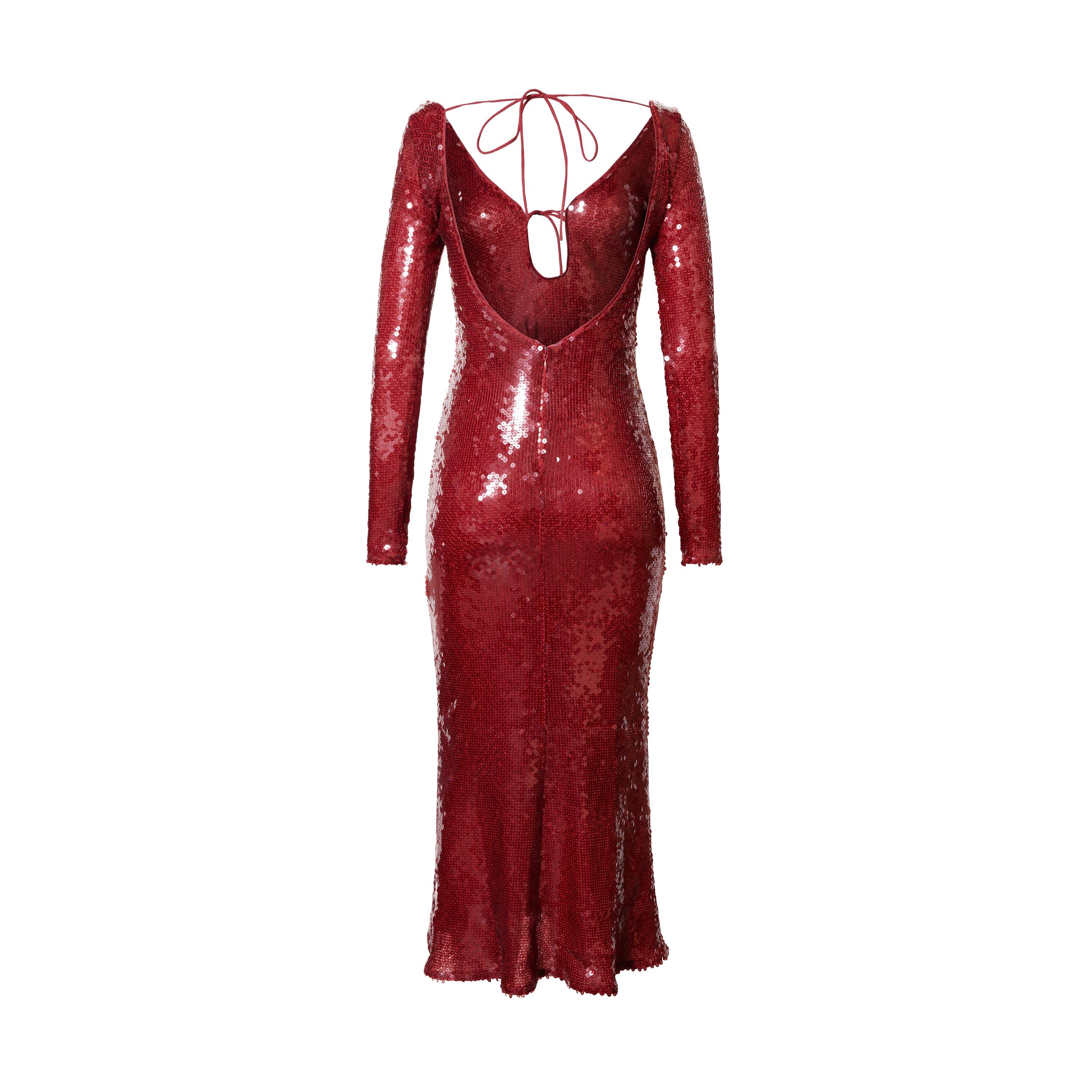 Burgundy - Bardot - Verona Sequin Midaxi Dress - 6